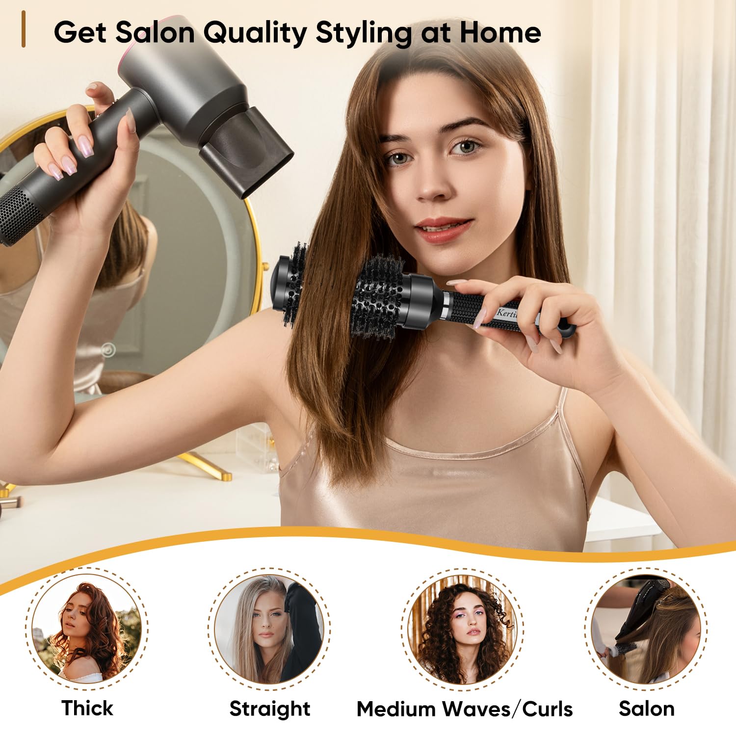 Nano Ceramic Ionic Round Brush Set 2 Pack for Professional Blow Drying and Styling - Image 5