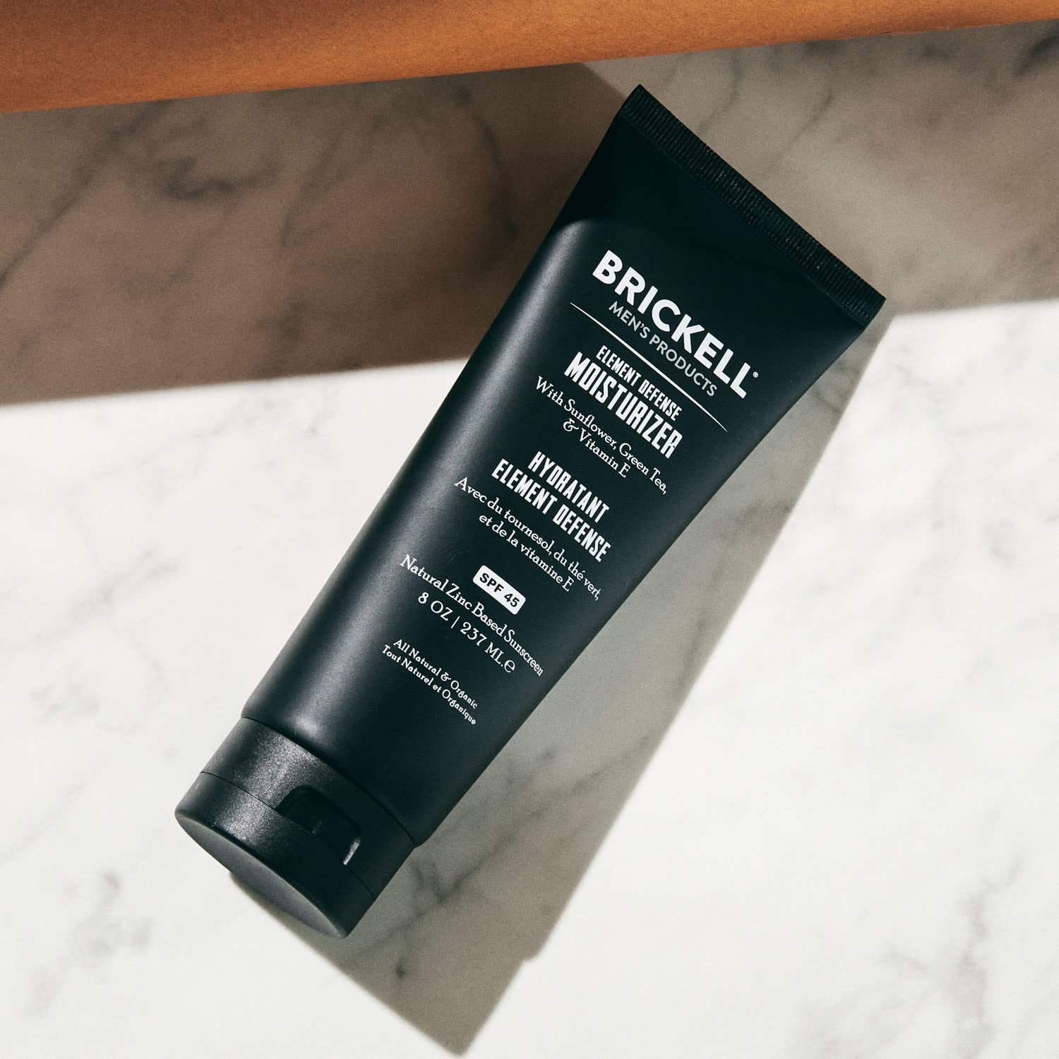 Brickell Men's Element Defense SPF45 Moisturizer for Men, Natural & Organic, Zinc Oxide Mineral Sunscreen, Hydrates and Protects Skin Against UVA/UVB Rays, 8 Ounce, Unscented - Image 4