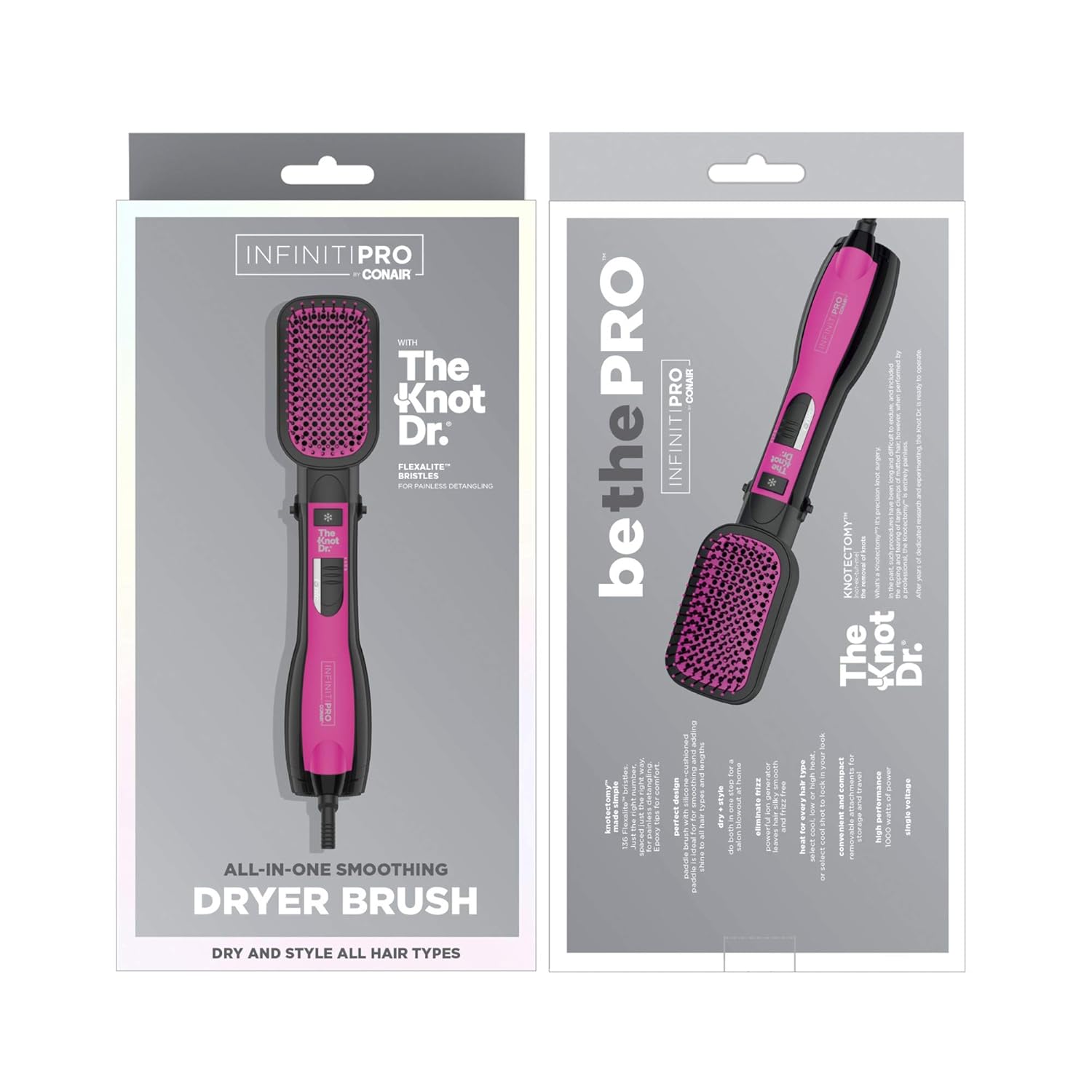 Conair The Knot Dr. All-in-One Smoothing Dryer Brush, Hair Dryer & Hot Air Brush - Image 7