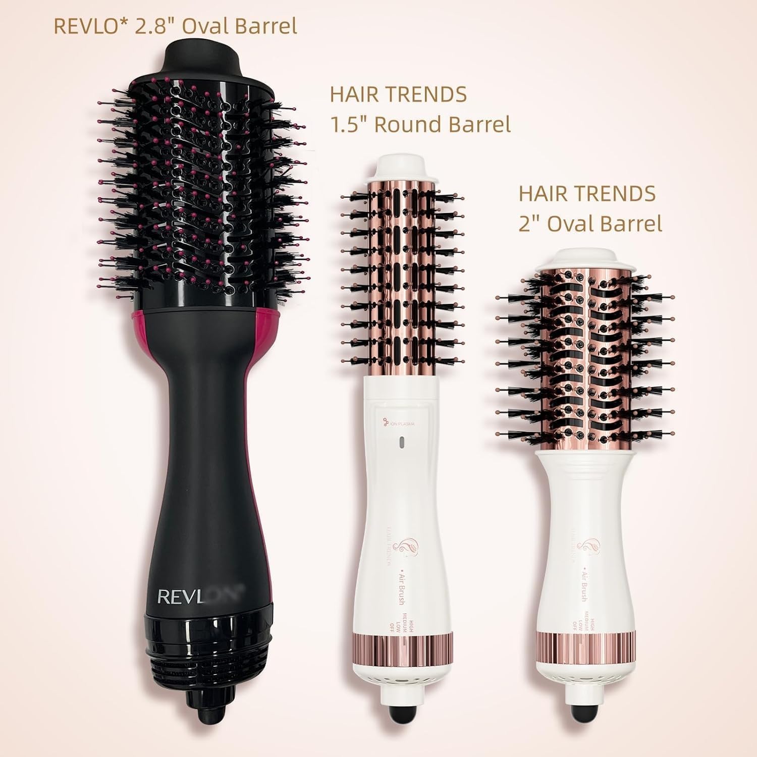 Dual Voltage(110~250V) 1.8 Inch Barrel Round Brush Blow Dryer, Hair Dryer Brush with European Plug Adapter, 4-in-1 Negative Ionic One Step Volumizer Dryer- 2.8 Inch Include Bristles - Image 2