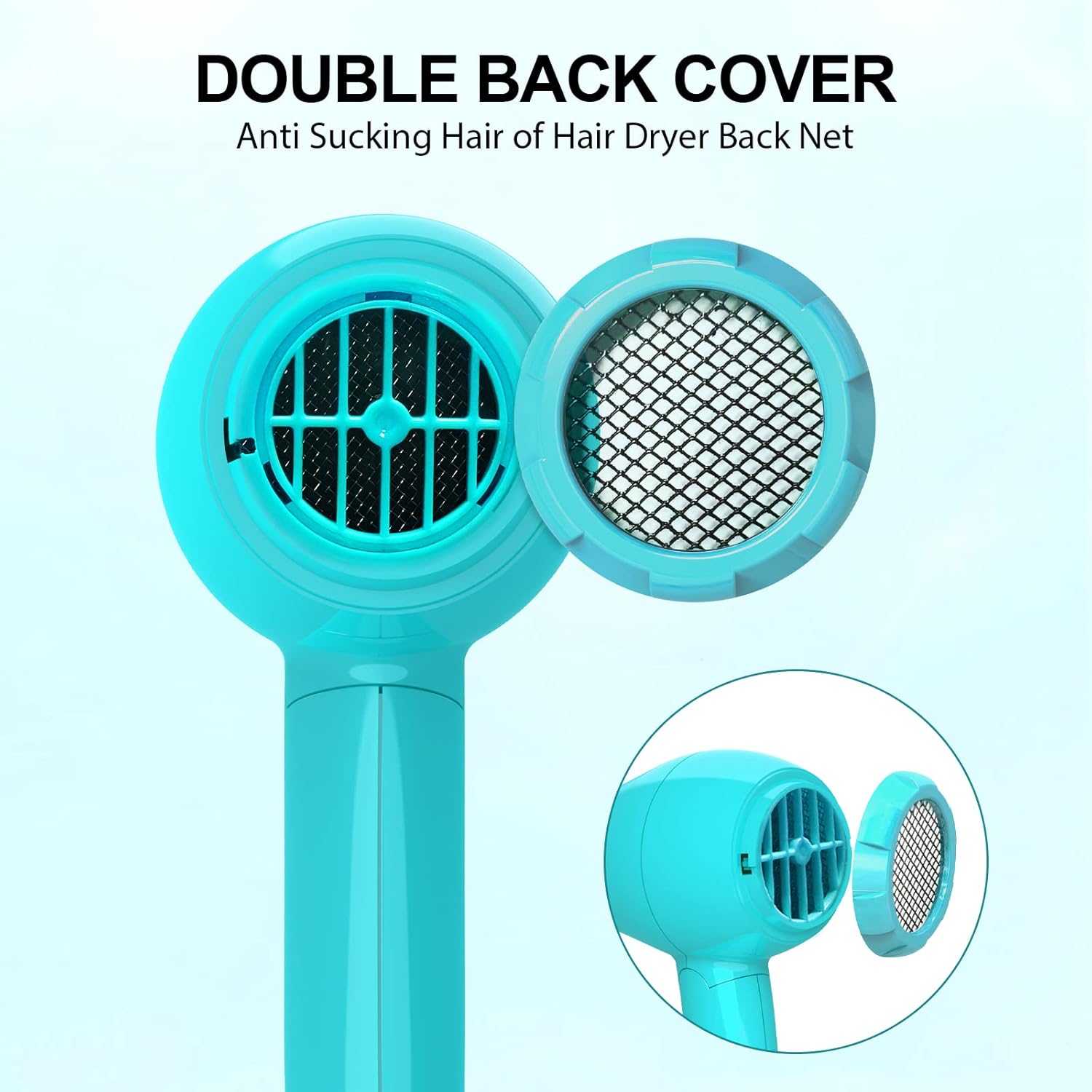 Portable Travel Hair Dryer, Mini Lightweight Dual Voltage Blow Dryer 1200W with Folding Handle, with One Concentrator (Blue) - Image 6