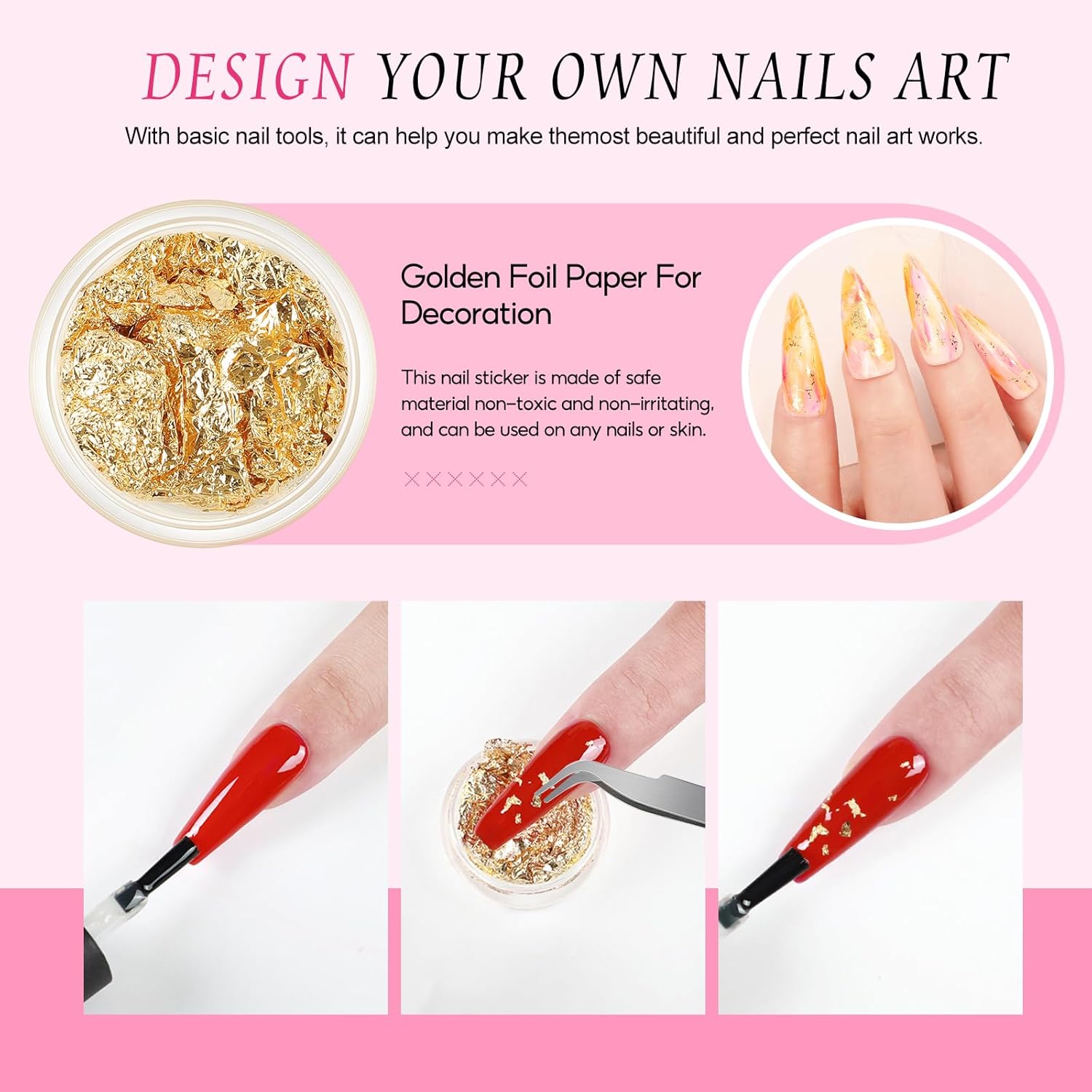 Acrylic Nail Kit with Everything for Beginner with Drill and U V Light 3Pcs Acrylic Powder 24Pcs Glitter Powder Professional Nail Kit 200Pcs Nail Tips DIY Salon - Image 7