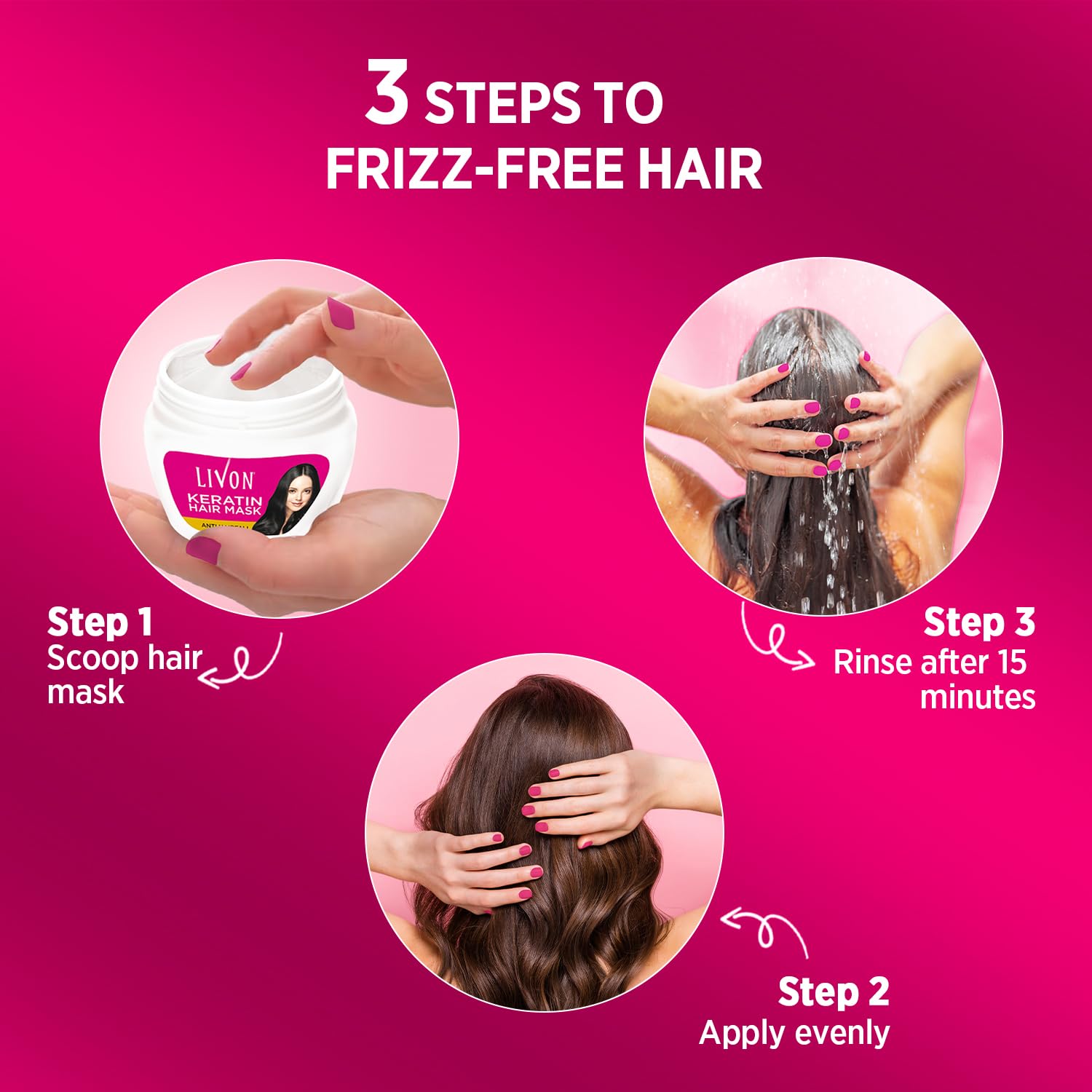 Livon Keratin Anti-Hair Fall Hair Mask 15.2 Fl. oz Conditioning Treatment for All Hair Types - Image 5