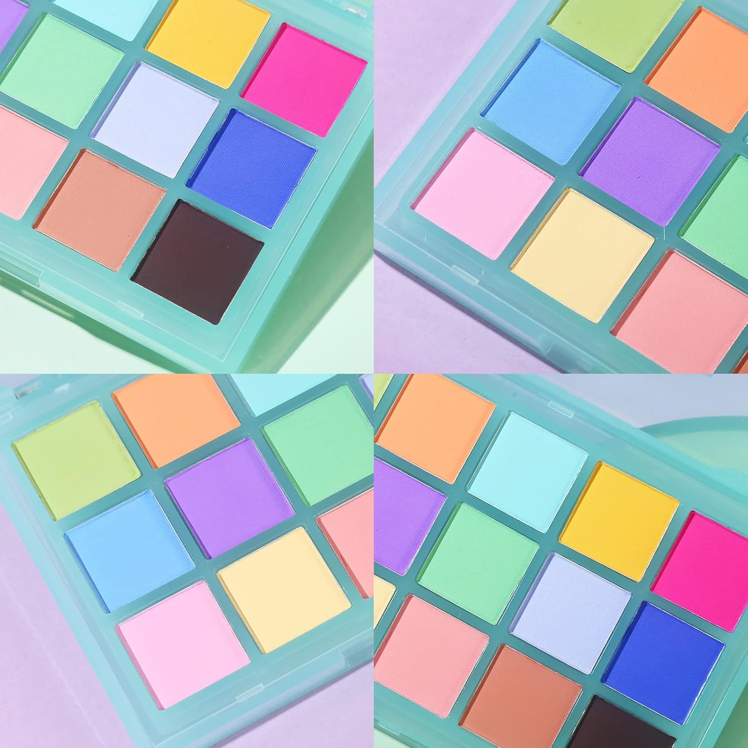 UCANBE Colorful Matte Makeup Eyeshadow Palette, 15 Shades Vibrant MACARON Pastel Eye Shadow Pallet, High Pigmented Blendable Rainbow Make Up Plattet Kit - Mint Candy - Image 8