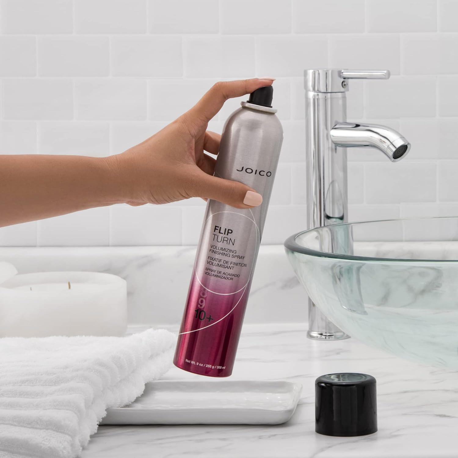 Joico Flip Turn Volumizing Finishing Spray | For Most Hair Types | Humidity Protection | Hold Level 10+ | Protect Against Pollution & Harmful UV | Paraben & Sulfate Free | 72 Hour Hold - Image 4