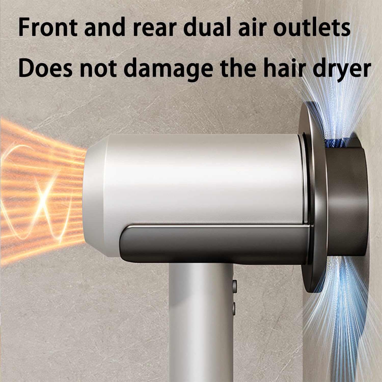 Hair Dryer Holder,Universal Wall Mount Blow Dryer Holder,Strong Self Adhesive Hair Dryer Organizer,for Dyson Hair Dryer Holder,with Plug&Cord Organizer Rack Hairdryer Holder for Bathroom - Image 3