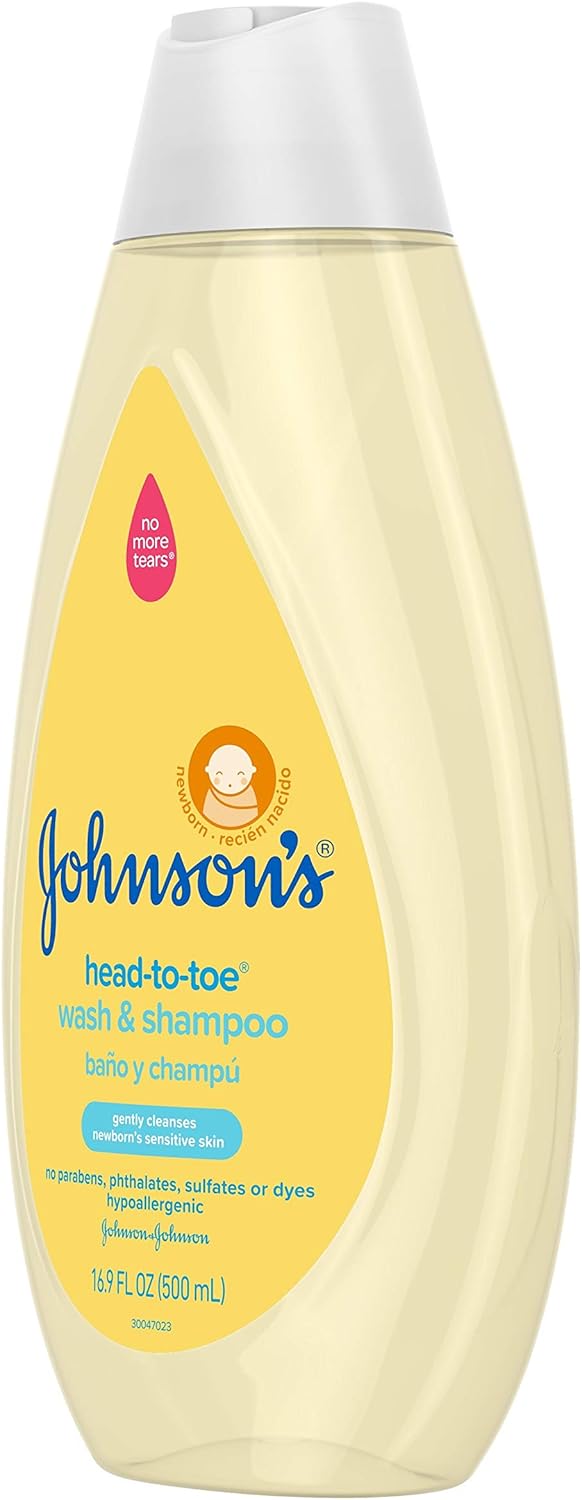 Johnson's Head-To-Toe Gentle Baby Body Wash & Shampoo, Tear-Free, Sulfate-Free & Hypoallergenic Bath Wash & Shampoo for Baby's Sensitive Skin & Hair, Washes Away 99.9% Of Germs 16.9 fl. oz (Pack of 3) - Image 13