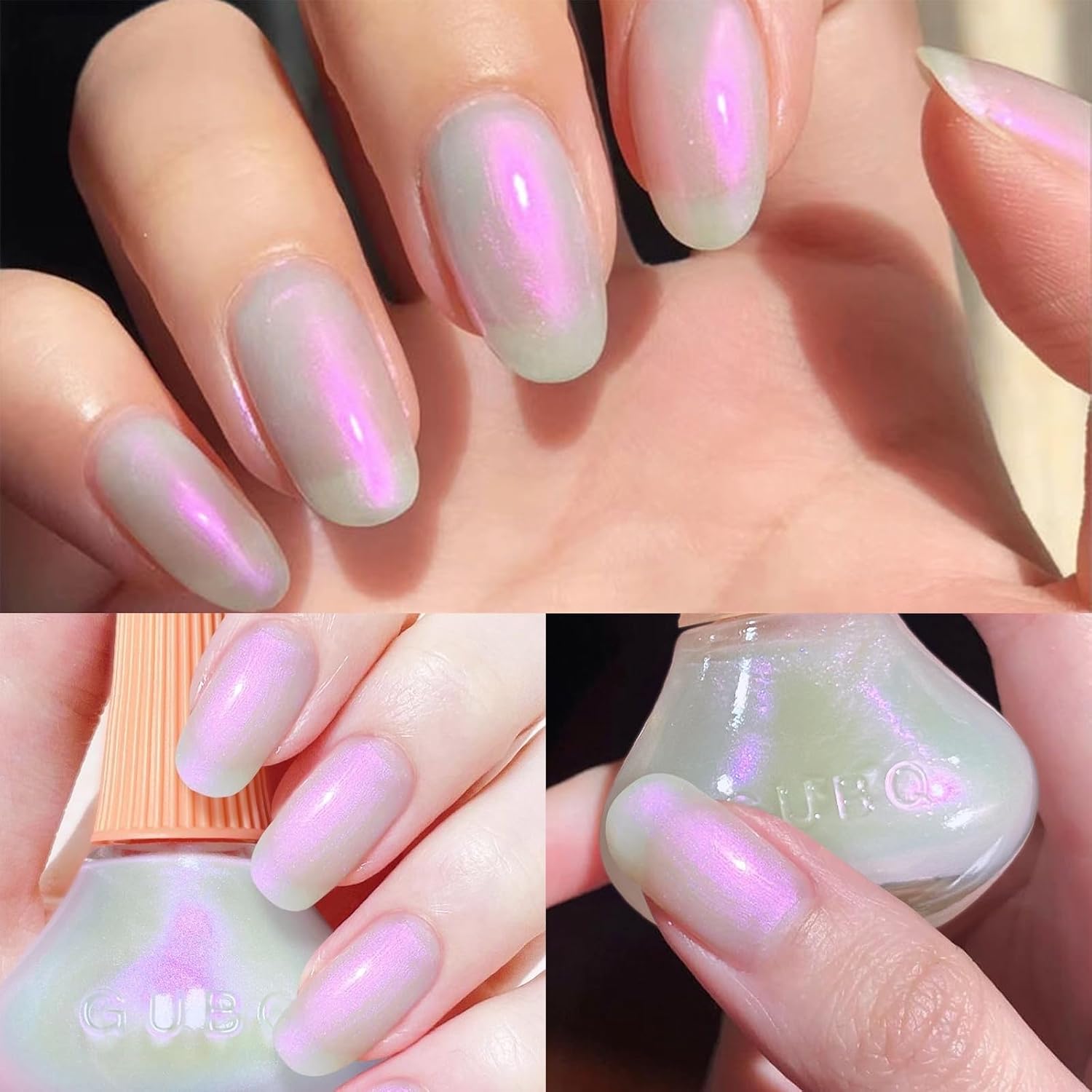 COSMOO Aurora Nail Polish, 8-Free Vegan, Shimmer Unicorn Quick Dry Nail Lacquer for Nail Art Varnish, 0.41 fl oz - Image 2