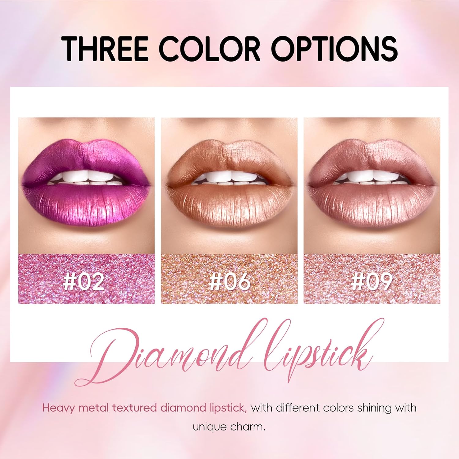Metallic Brown Lipstick 6g Creamy Glitter Long Lasting Transfer Proof - Image 3