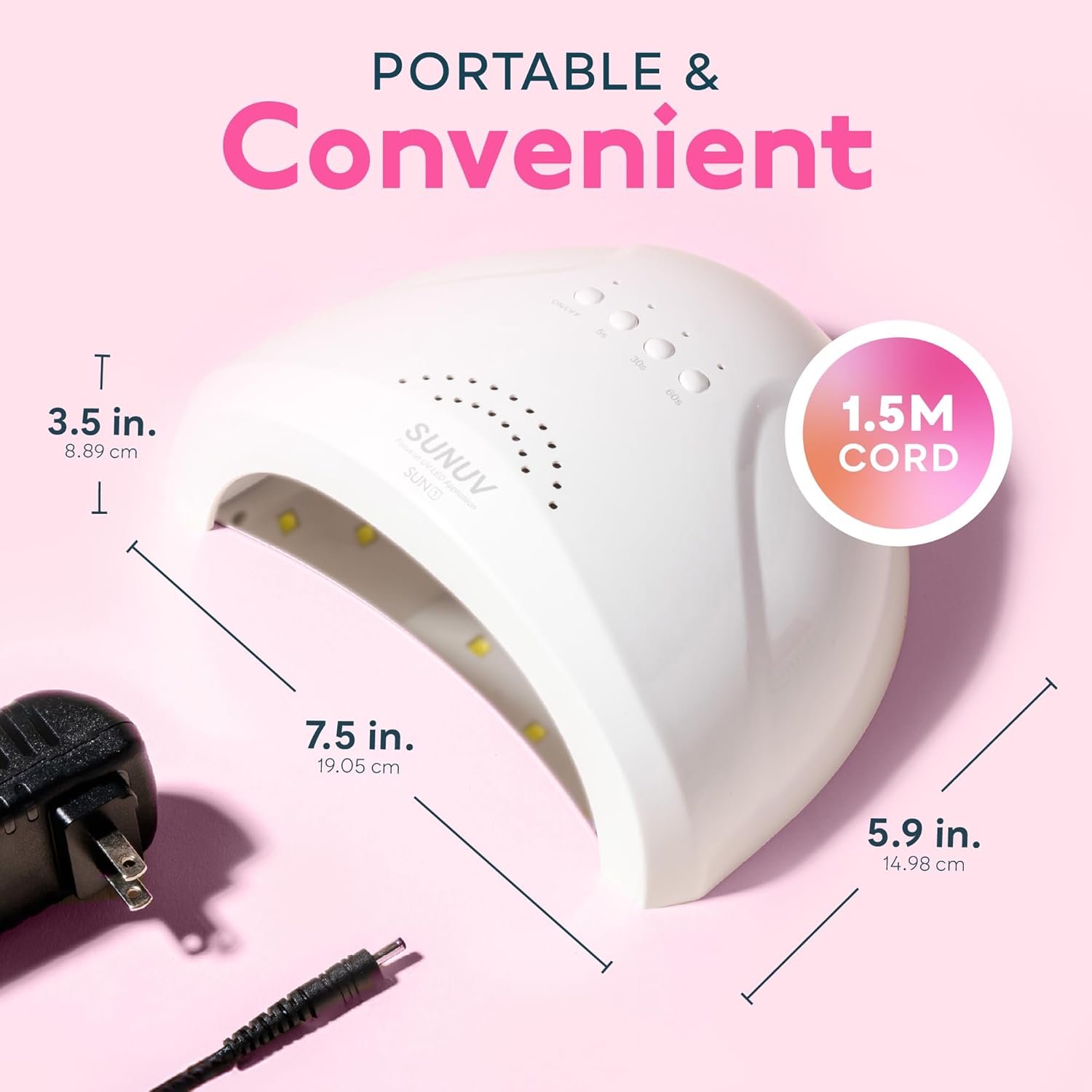 SUNUV UV LED Nail Lamp, Gel Light for Nail Polish UV Dryer with 3 Timers SUNone White - Image 5