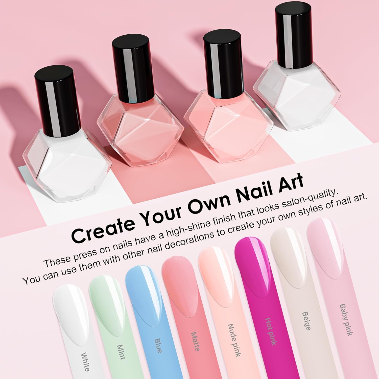 Lilac Nails Press on, Light Purple Press on Nails Short Almond Shaped, SXVME Glue on Nails Short Fake Nails, Best Thick Acrylic False Nails, Glossy Solid Colored Stick on Nails for Women 30Pcs - Image 7