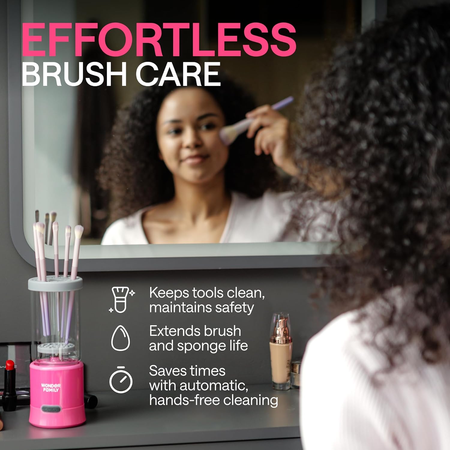 3-in-1 Electric Makeup Brush Cleaner Machine – Clean and Dry Makeup Brushes & Tools & Sponges Automatically – Make Up Dryer & Washer & Holder Combined – Make Up Brush Cleaner Cleanser Machine - Image 2
