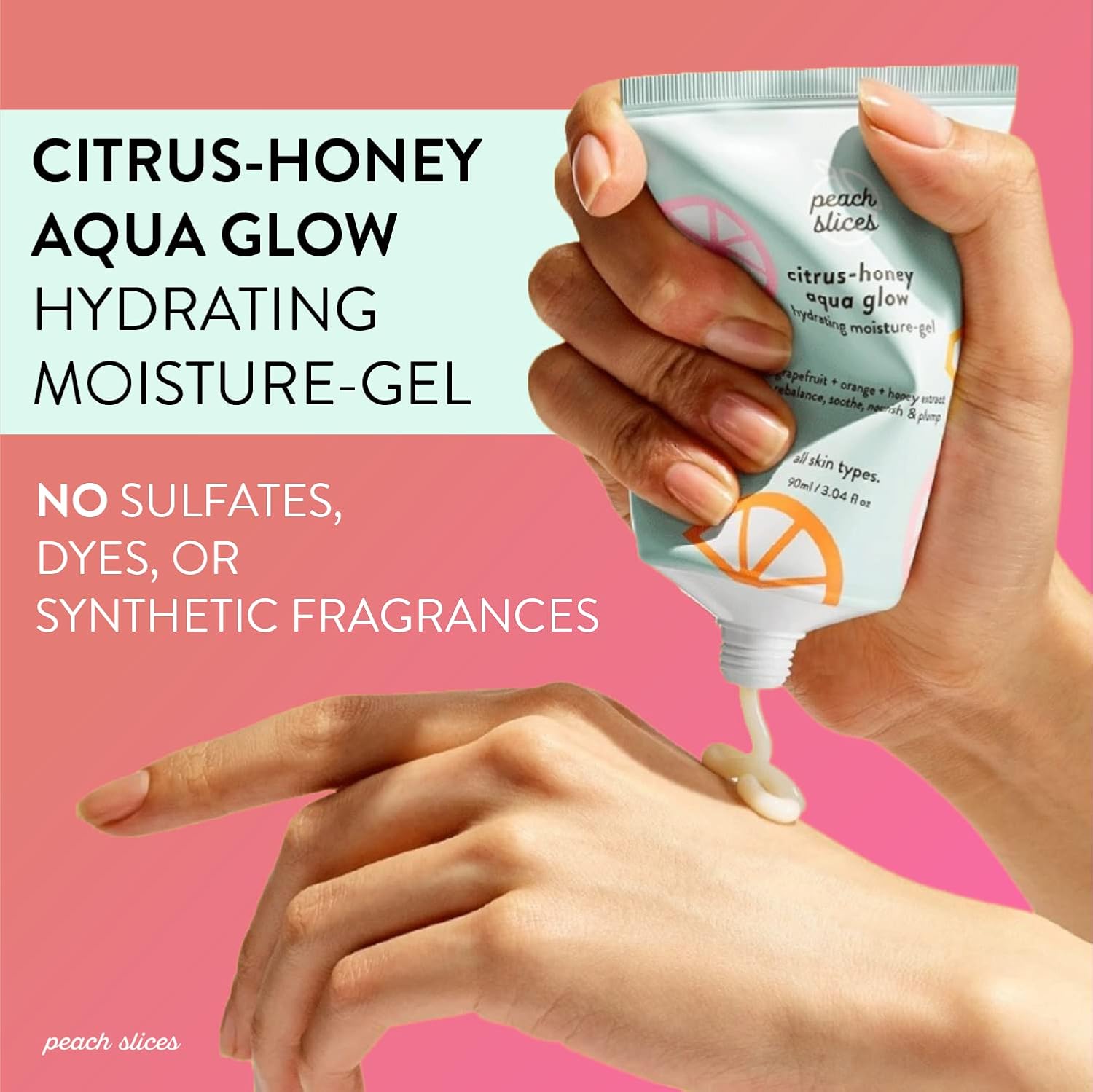 Peach Slices Citrus-Honey Aqua Glow Hydrating Moisture Gel Face Moisturizer 3.04 oz - Image 2