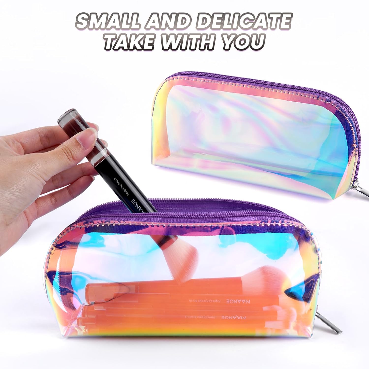 MAANGE 18 Pcs Makeup Brushes with Laser Bag, Premium Synthetic Makeup Brush Set Professional Makeup Tools Eyeshadow Eyebrow Foundation Blush Concealer Face Powder Blending Brushes Kit-Black - Image 6