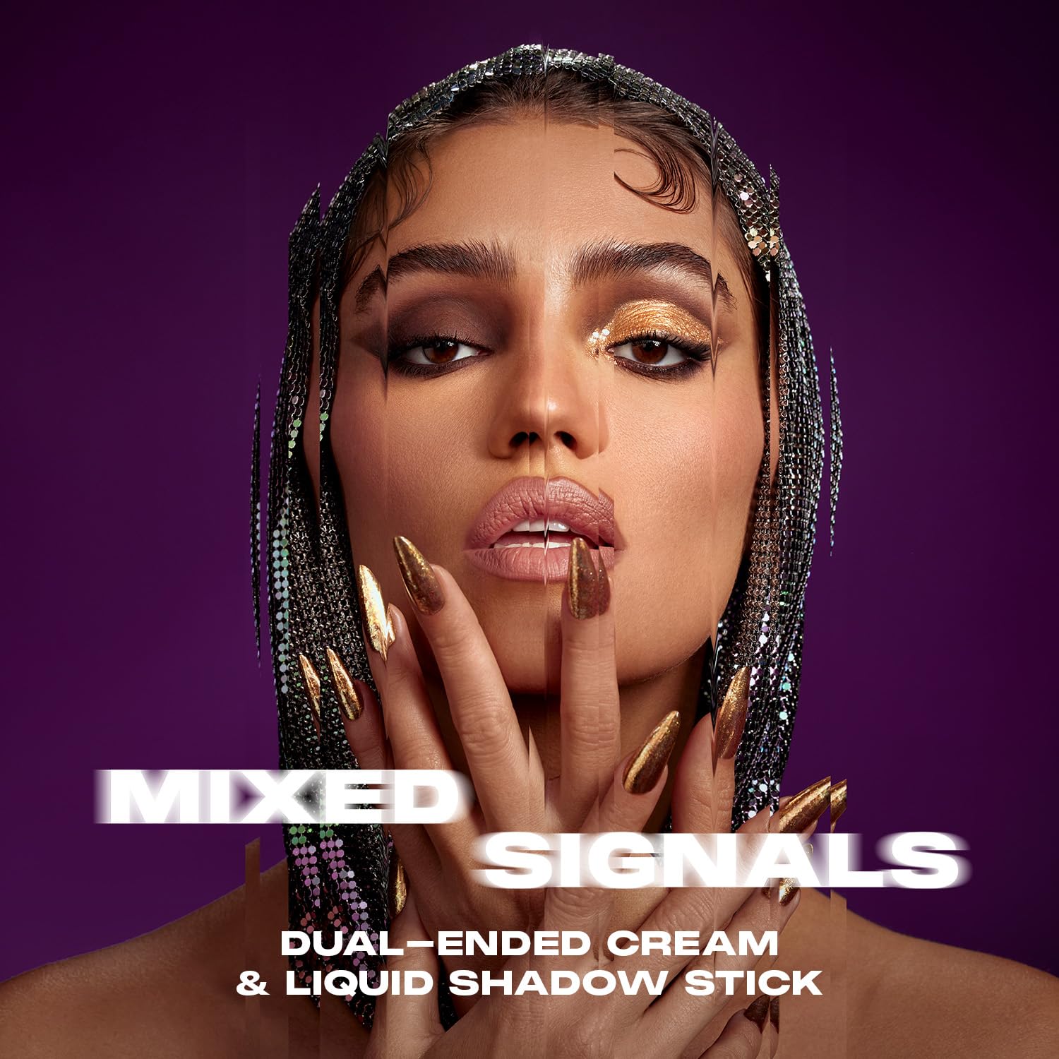 Morphe Mixed Signals Dual-Ended Eyeshadow Stick - Cream Eyeshadow Pigment & Chrome Liquid Flakes for Bold, Layered Eye Makeup Looks - Committed/Conflicted (0.96 oz) - Image 9