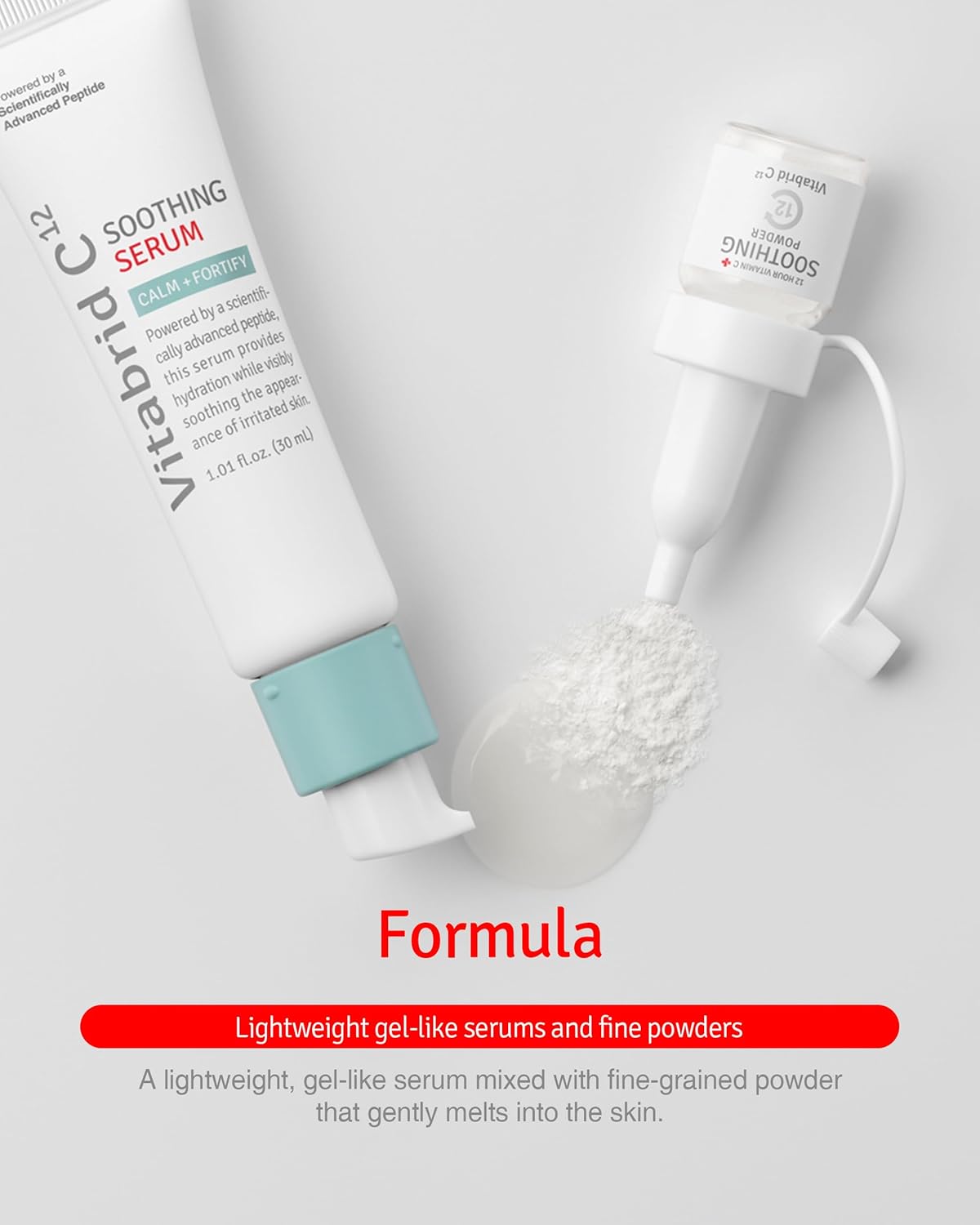 12 Hour Vitamin C Soothing Serum for Acne & Blemish-Prone Sensitive Skin - Improves Sebum, Pores and Redness - Peptides, Niacinamide, Madecassoside, 1.01 fl.oz. Powder 0.04oz. - Image 5