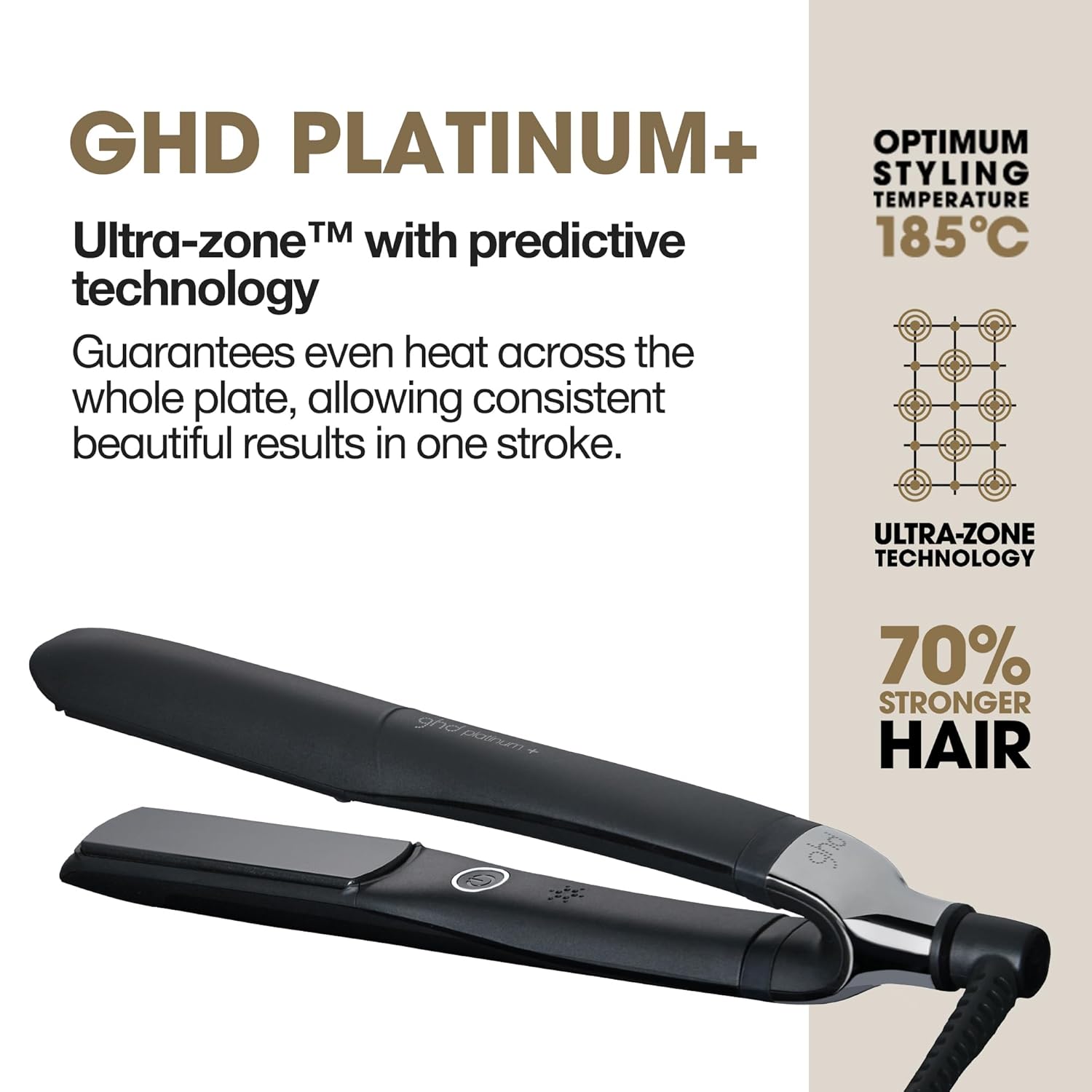 ghd Platinum+ 1-inch Ceramic Professional Hair Straightener for Stronger Hair Shine Protection - Image 4
