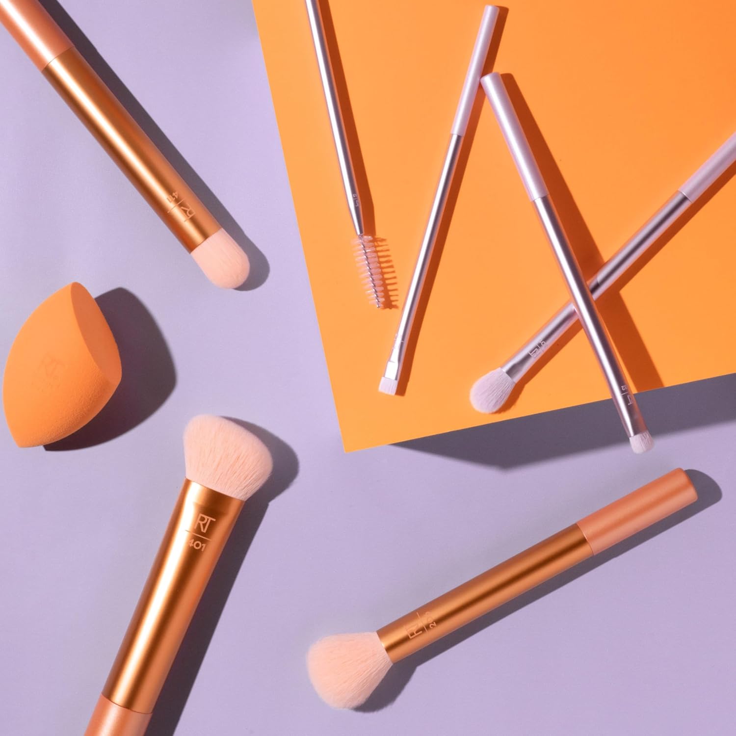 Real Techniques 8 Piece Level Up Brush And Sponge Set, Makeup Brushes For Eyeshadow, Foundation, Blush, & Bronzer, Makeup Blending Sponge, Synthetic Bristles, Stocking Stuffer, Cruelty-Free - Image 11
