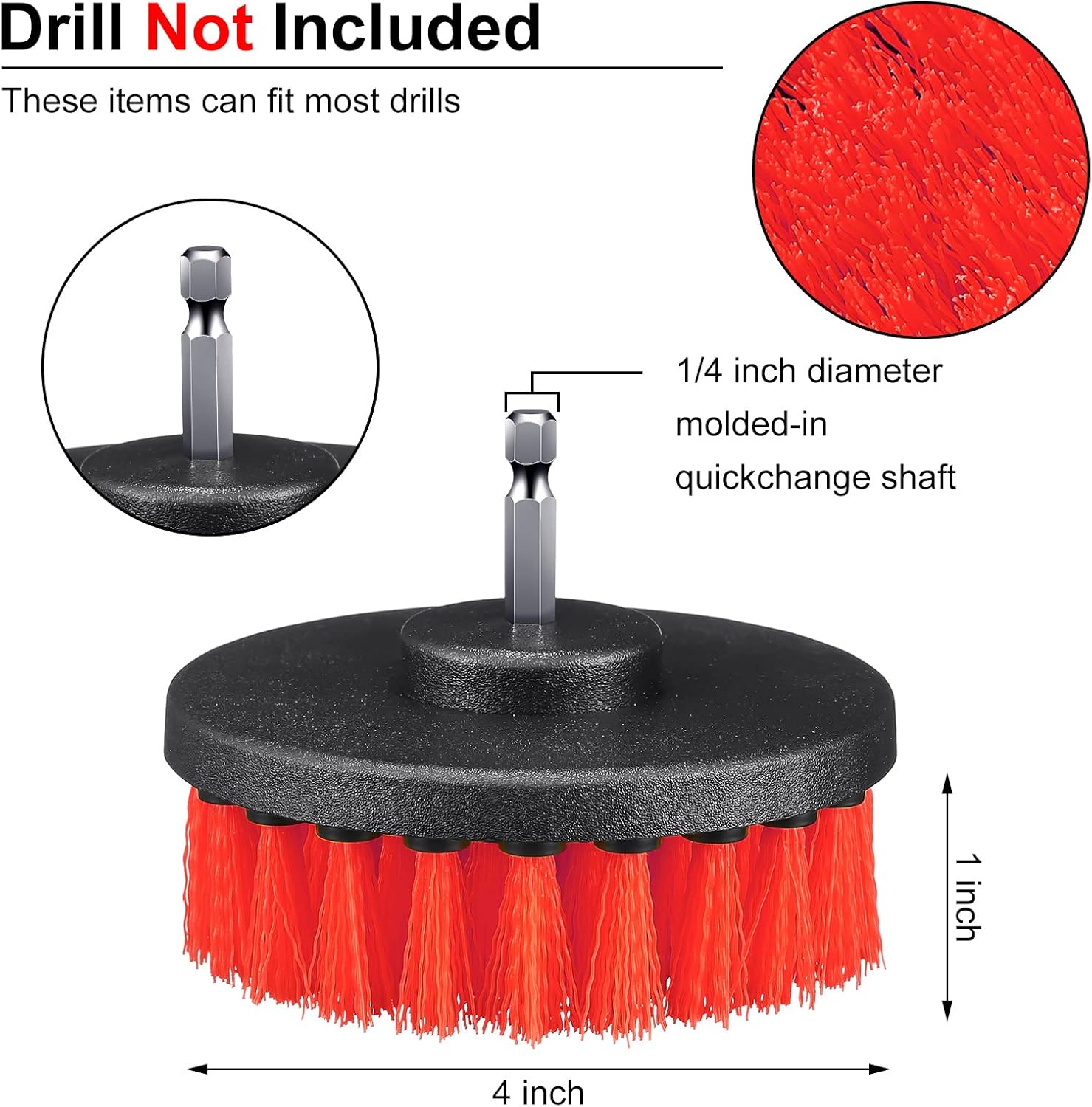 6 Pcs Drill Brush Attachment Power Scrubber Cleaning Kit Multi Purpose Drill Brush Set Drill Scrubber Brush Kit Cleaning Brushes for Drill Bathroom Surfaces Tub Grout Shower Kitchen (Multi Colors) - Image 2