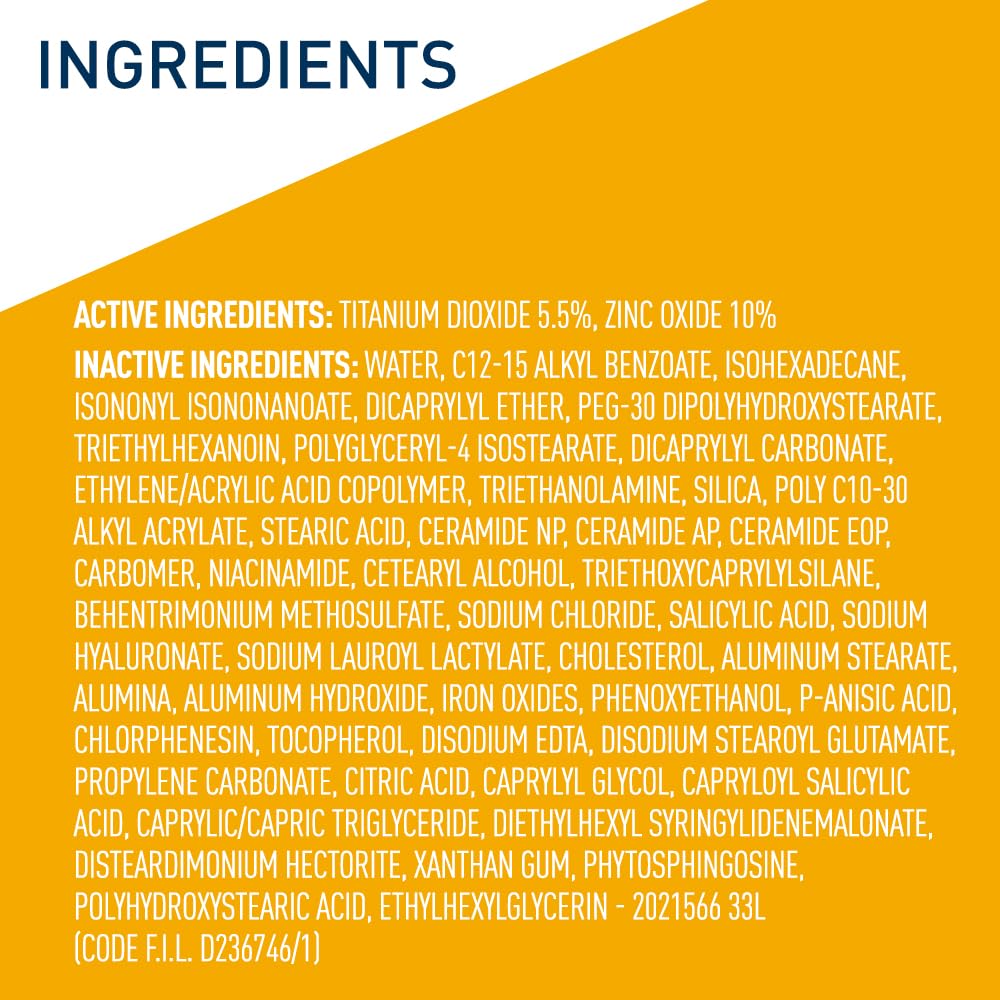 CeraVe Hydrating Mineral Sunscreen SPF 30 with Sheer Tint, Tinted Mineral Sunscreen with Zinc Oxide & Titanium Dioxide, Blends Seamlessly For Healthy Glow, Medium, 1.7 Fluid Ounce - Image 10