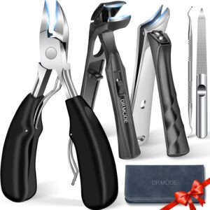 Toenail Clippers for Thick Toenails for Seniors, Angled Head Large Toe Nail Clippers Set for Men, Heavy Duty Ingrown Toenail Clippers with Wide Jaw, Ultra Sharp Slanted Nail Cutter with Long Handle