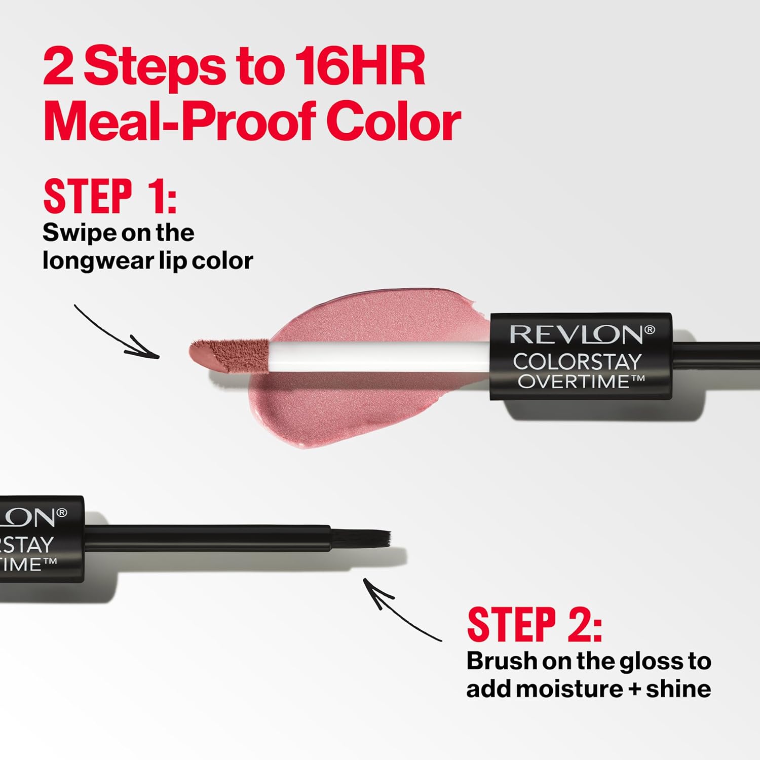 Revlon Liquid Lipstick with Clear Lip Gloss, ColorStay Overtime Lipcolor, Dual Ended with Vitamin E, 340 Eternally Tan, 0.07 Fl Oz - Image 5