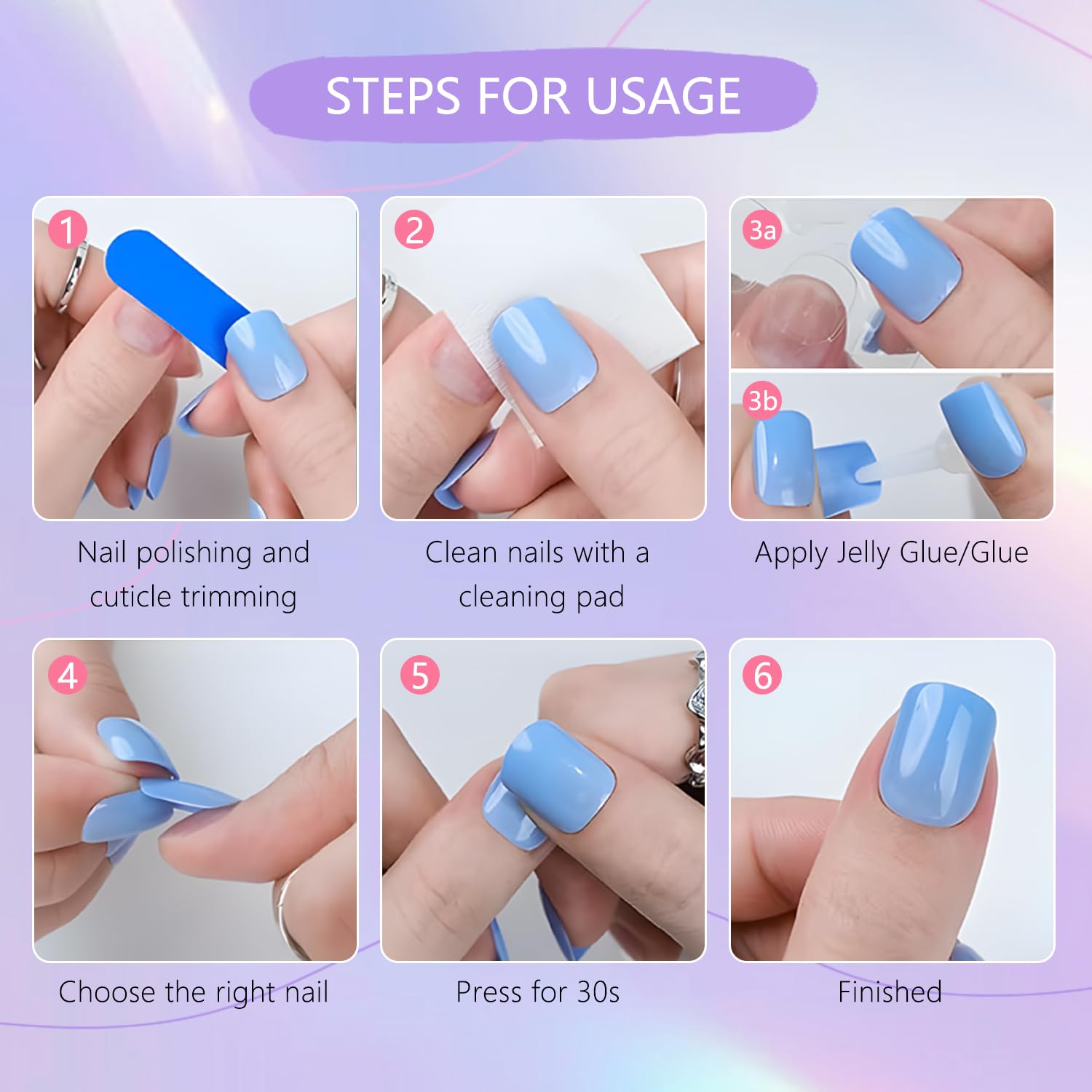 24 Pcs Medium Coffin Press on Nails with Colorful Floral Butterfly Designs - Image 6