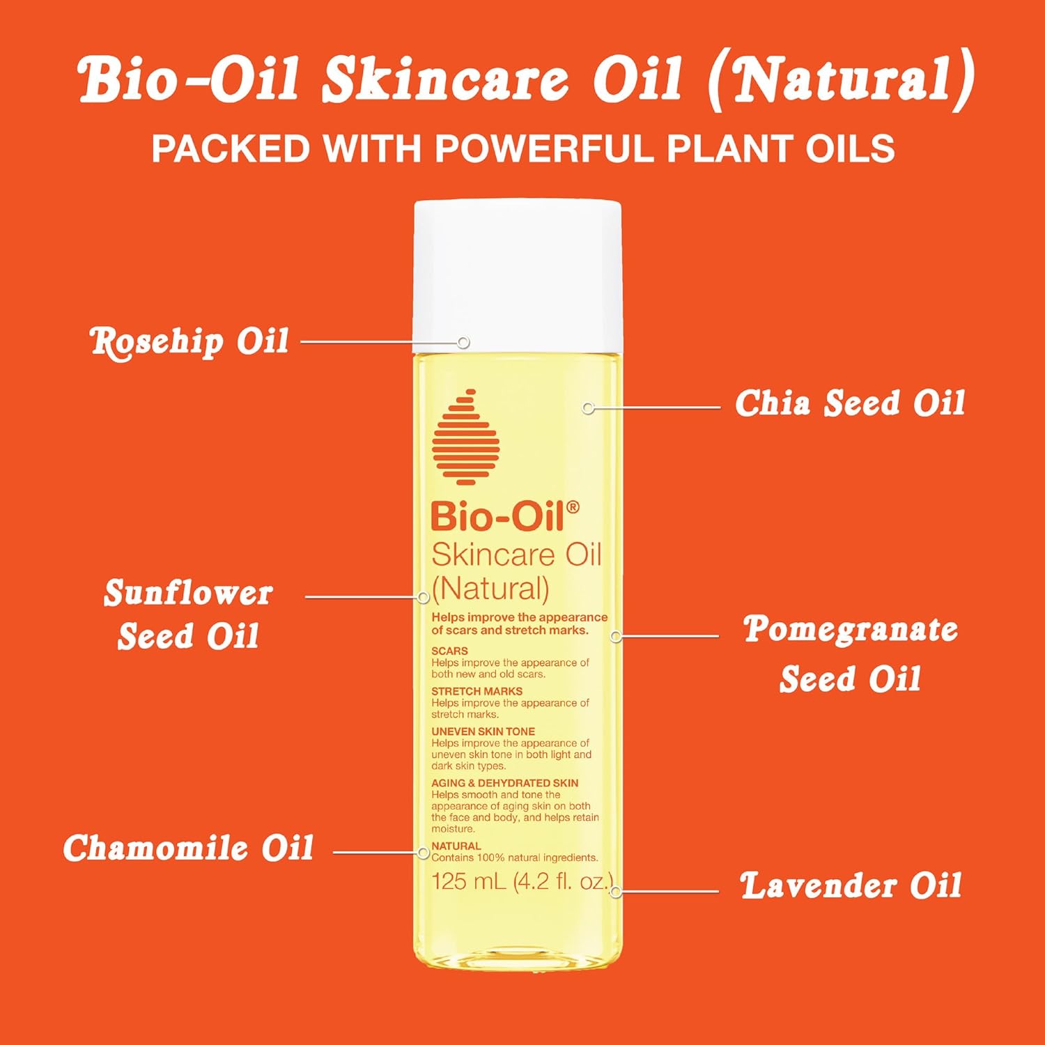 Bio-Oil Natural Skincare Oil, Serum for Scars and Stretch Marks, Face and Body Moisturizer for Dry Skin, Hair Oil, For All Skin Types, 4.2 Oz - Image 6