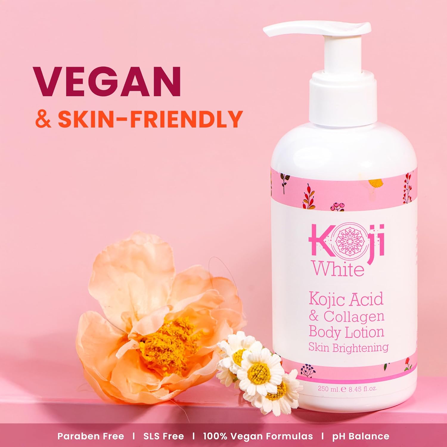 Koji White Kojic Acid & Collagen Body Lotion, Women Gifts Set for Skin Brightening with Arbutin, Glowing Skin, Moisturizer & Radiant Complexion, Uneven Skin Tone - Vegan, 8.45 Fl Oz (2 Packs) - Image 6