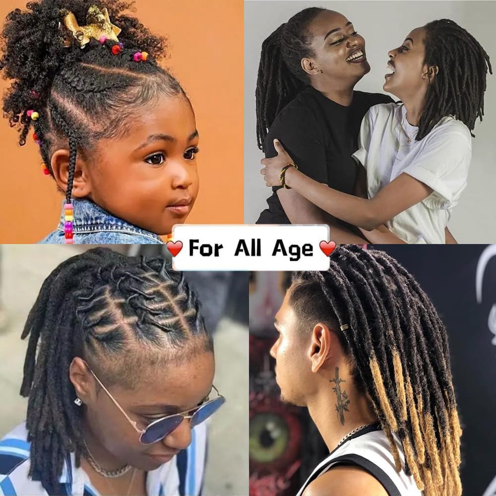 Dreadlock Extensions Human Hair 10-100 Strands 100% Full Handmade Permanent Loc Extension Human Hair for Women/Men/Kids Can Be Dyed Bleached Curled Twisted (0.6cm 1B, 6 inch 10 Strands) - Image 7