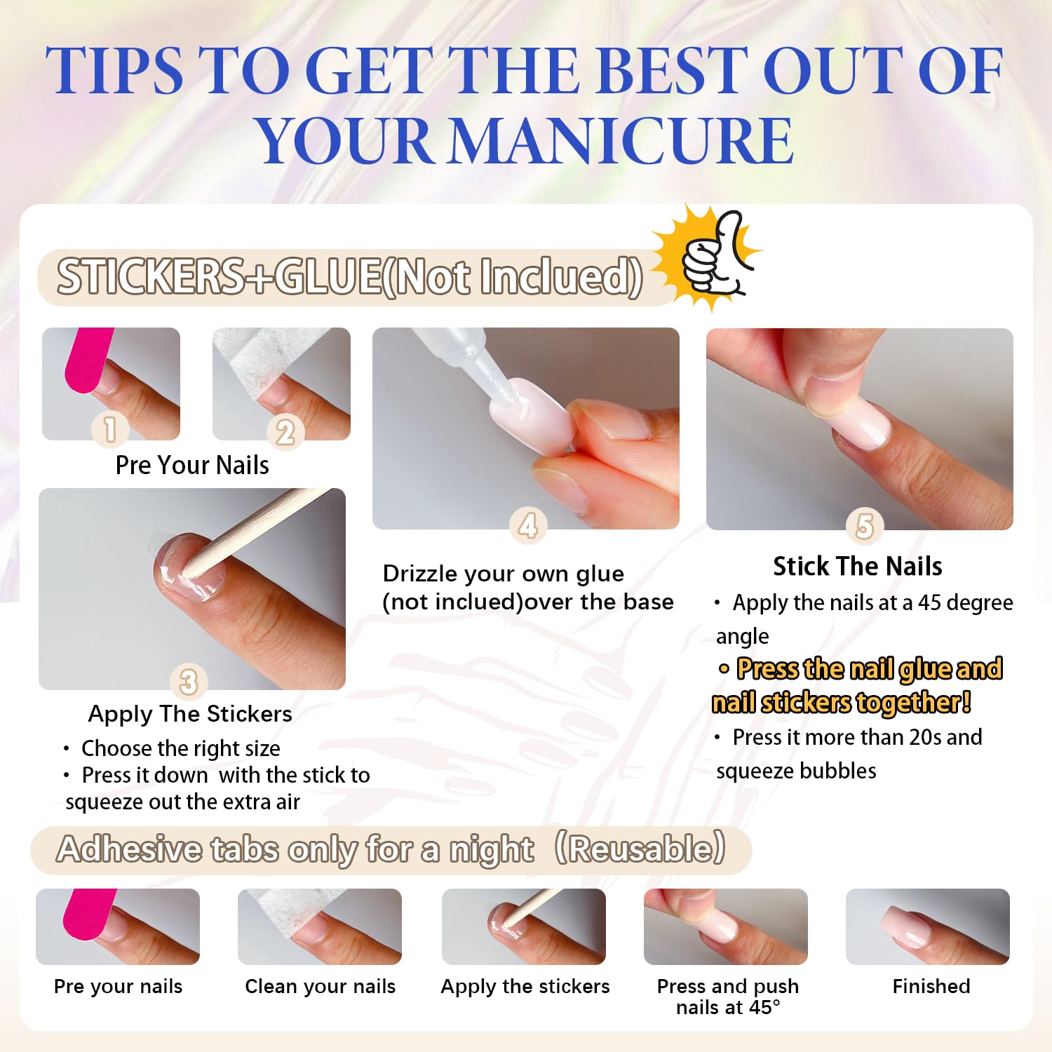 Baby Blue Press On Nails Almond - KQueenest Chrome Press On Nails Medium, Sparkle Fake Nails Press ons Glitter Glue on Nails Medium Stiletto with Glazed Finish, Stick On Nails for Women Wedding Wear - Image 5