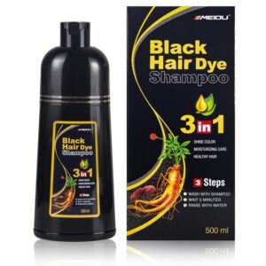 Ivnil Black Hair Dye Shampoo 3 in 1 Hair Color Shampoo for Women & Men for Gray Hair Coverage for Instant Champu Para Canas Mujer