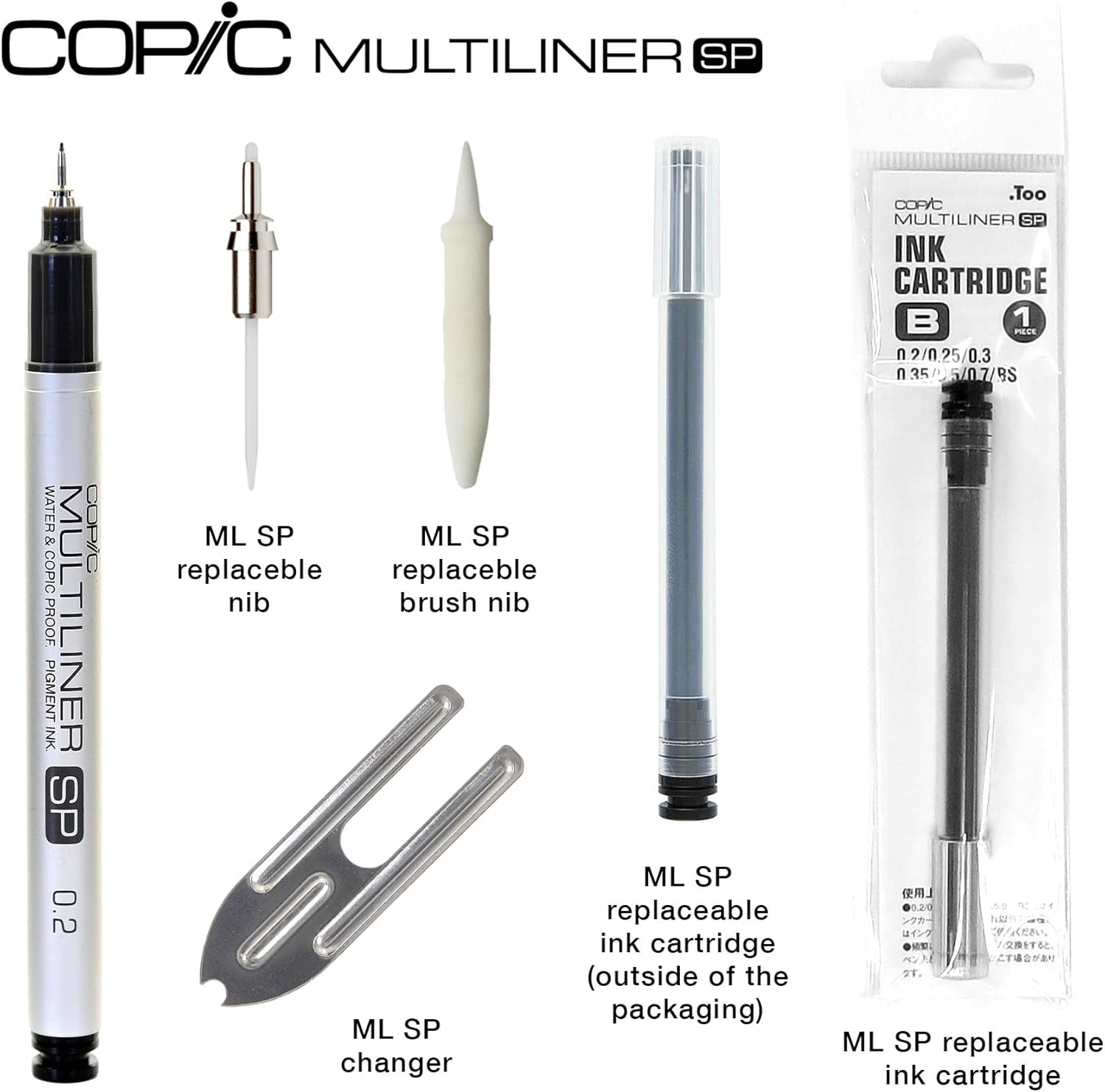 Copic Sketch Alcohol Marker 5 Colors + Multiliner SP Set, Sketching Grays - Image 5