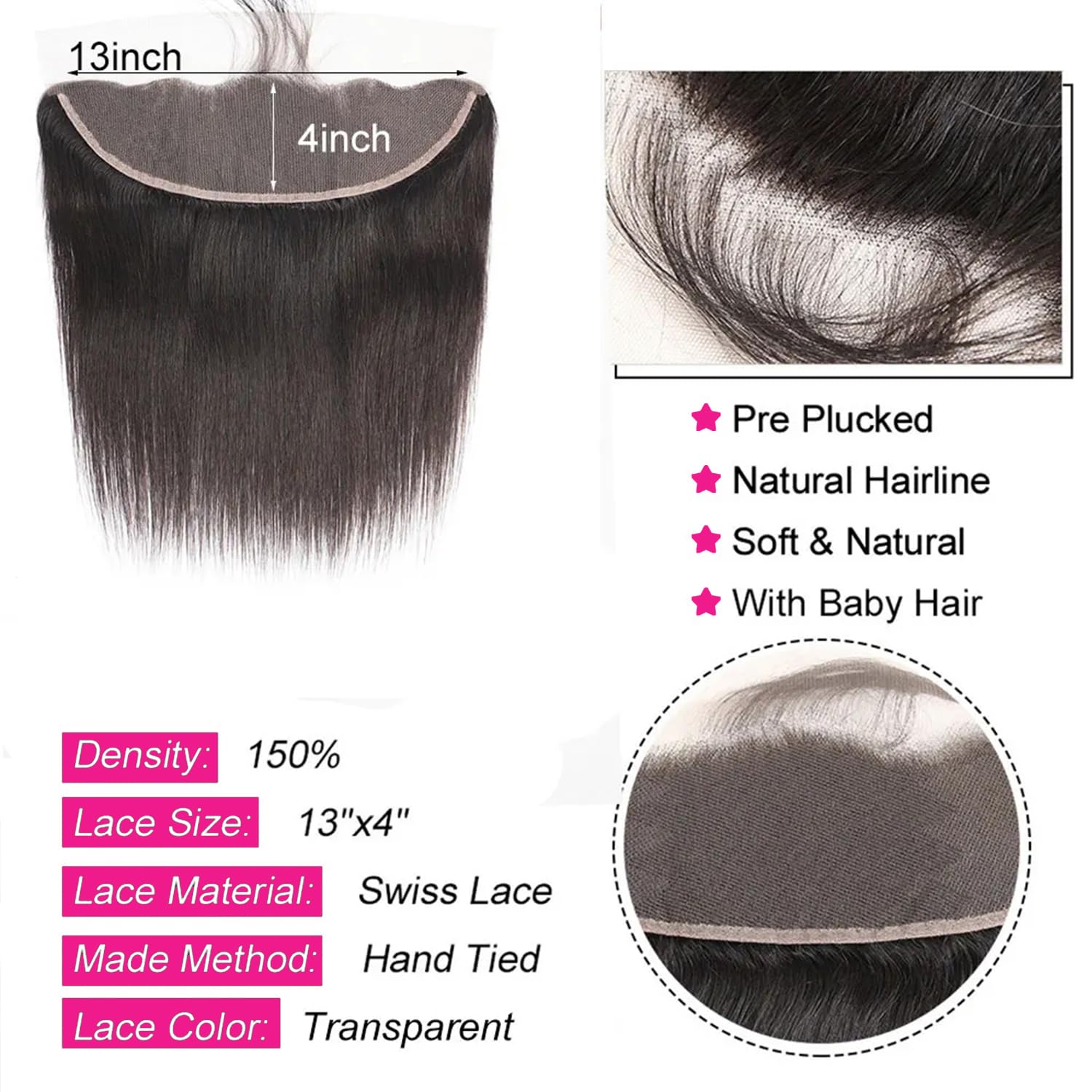 12A Straight Bundles with Frontal Human Hair 20 22 24+18 Inch Brazilian Human Hair Bundles with Frontal 100% Unprocessed Virgin Weave Hair with 13x4 HD Lace Closure - Image 4