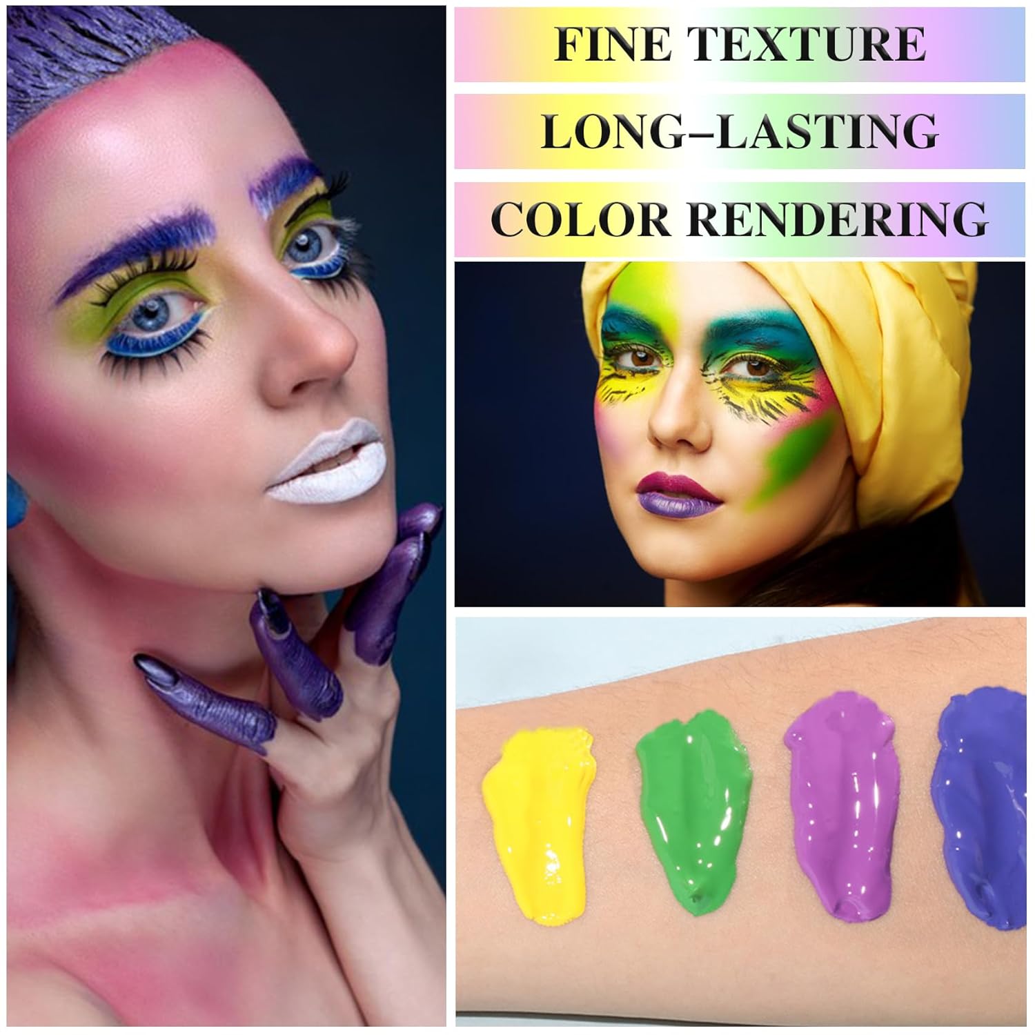AWCCXMYM Green Glitter Eyeshadow Cream Eyeshadow Colorful Highly Pigmented Shiny Pearl Matte Eyeshadow Palette For Eyeliner Face Body Paint 04#Green - Image 3
