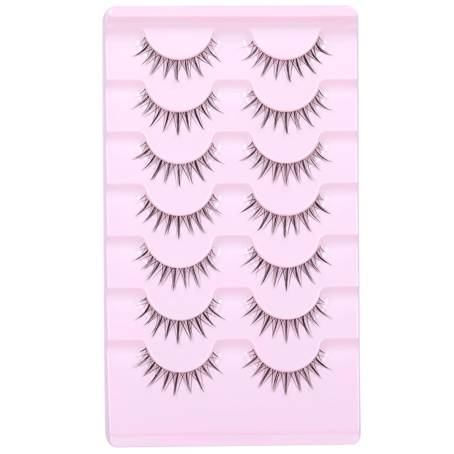 EYDEVRO Manga Eyelashes - Natural Look Anime Lashes with Clear Band - Asian Korean Style - Cute Anime Eyelashes - Wispy 3D Lashes - 7 Pairs Pack - Image 5