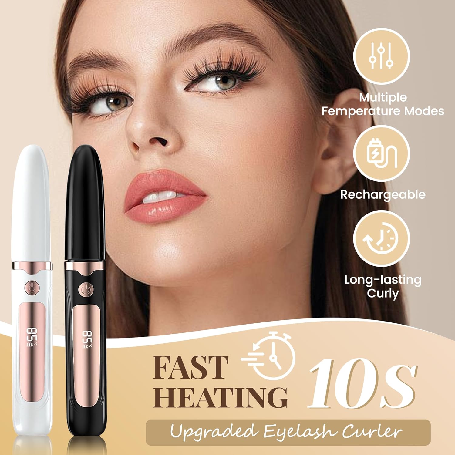 Heated Eyelash Curler, Best Selling Eyelash Curler, 10 Seconds Quick Heat - Lasts Long - with Led Display, use with Mascara, Suitable for Women and Girls - Image 2