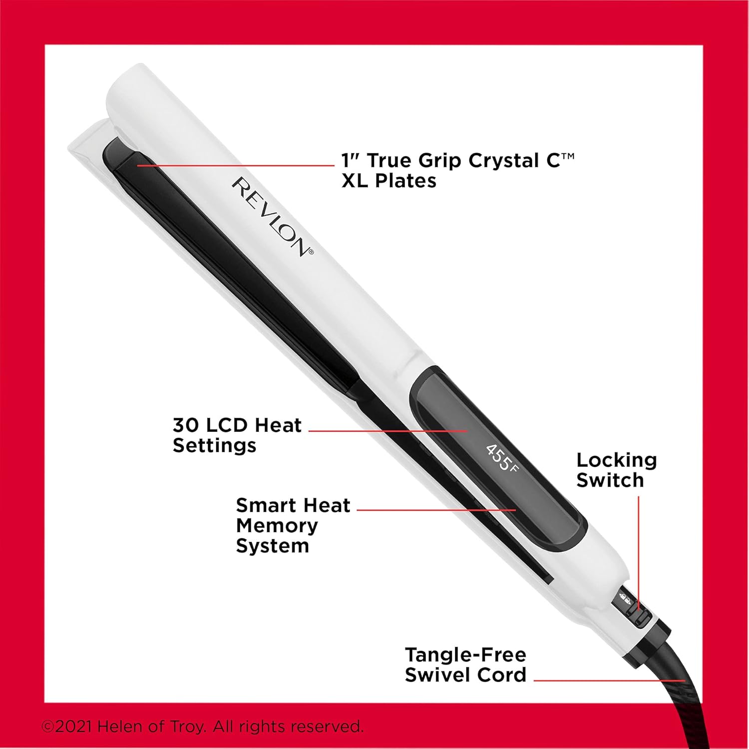 REVLON Crystal C + Ceramic Digital Hair Flat Iron | Long-Lasting Shine and Less Frizz, (1 in) - Image 4