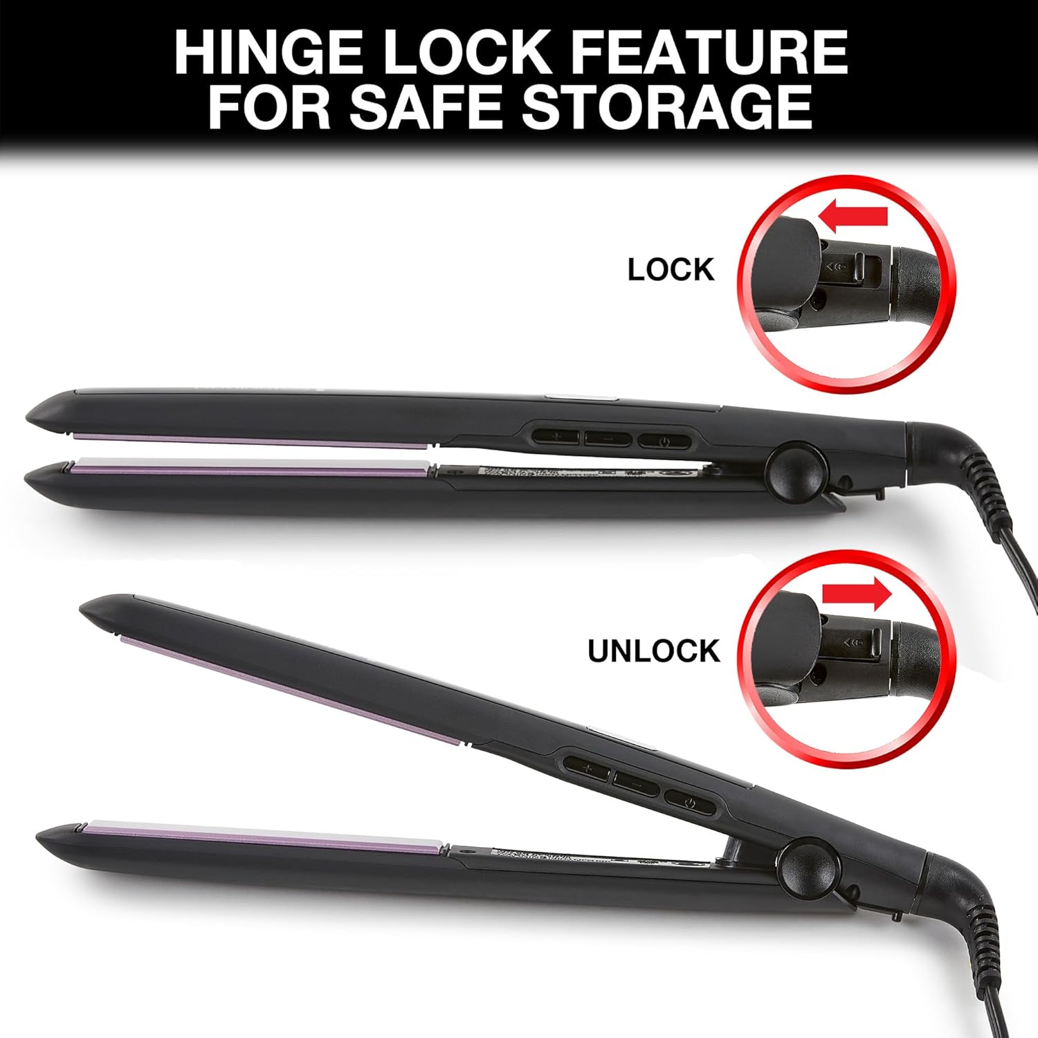 Remington 1" Flat Iron, Hair Straightener with Anti-Static Technology, Rapid 30-Second Heat-Up, 60-Minute Auto Shut-Off, 30% Longer Ceramic Floating Plates, and Titanium-Ceramic Coating - Image 7