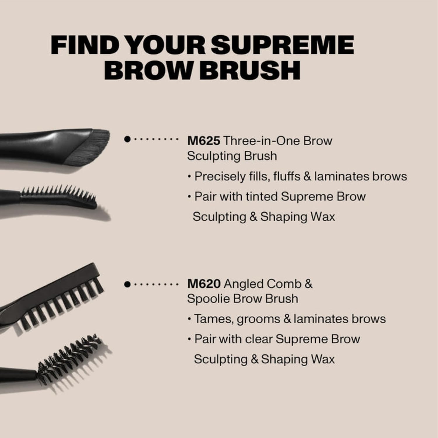 Morphe M620 Supreme Brow Dual-Ended Eyebrow Brush - Angled Comb & Spoolie Brow Brush - Tames, Grooms & Laminates Brows - Pairs with Brow Wax, Pomade or Gel Product (1 Count) - Image 2
