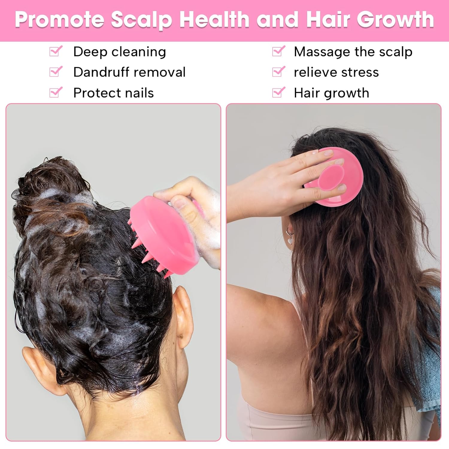 8-Piece Curl Defining Brush Combo Set with Scalp Massager and 4 Styling Clips - Image 3