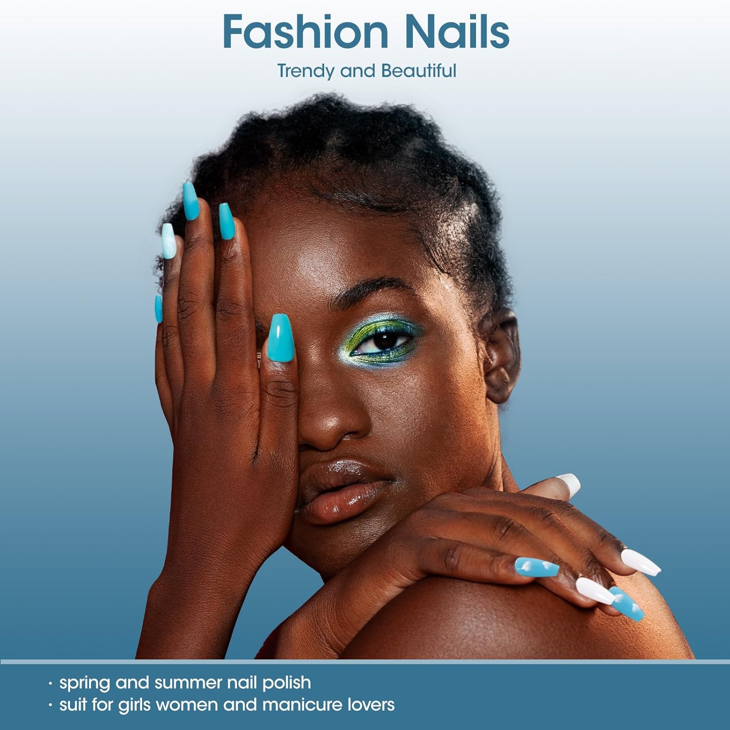 GELLEN Teal Regular Nail Polish Non Gel, Fast Air Drying Mint Turquoise Nail Polish No UV Light Needed Spring Summer 6 Colors Blue Green Set for Women Girls Manicure Home Salon, Hema Free, 0.33 Fl.Oz - Image 6