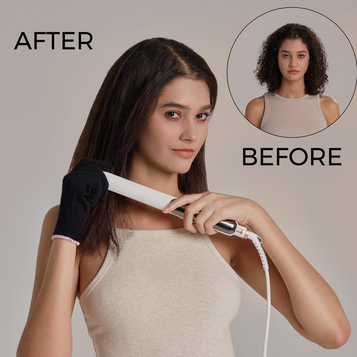 Ultra Thin Titanium Flat Iron Hair Straightener, 1 Inch Double Side Fast Heating Styling Iron for Straightening or Curling, Dual Voltage Real-Time Temp Display, White - Image 6