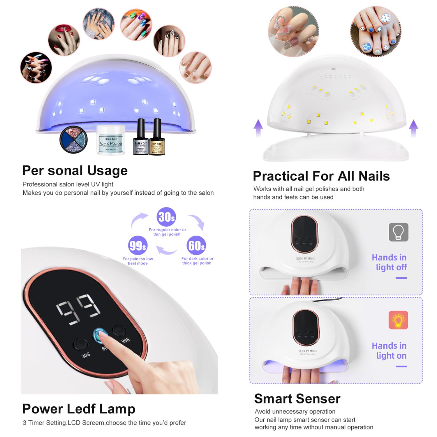 Acrylic Nail Kit Starter Nails Kit Acrylic Set Acrylic Powder with Nail Drill U V Light Acrylic with Everything for Beginners Acrylic Nail Set Full Acrylic Nail Supplies (-27) - Image 3