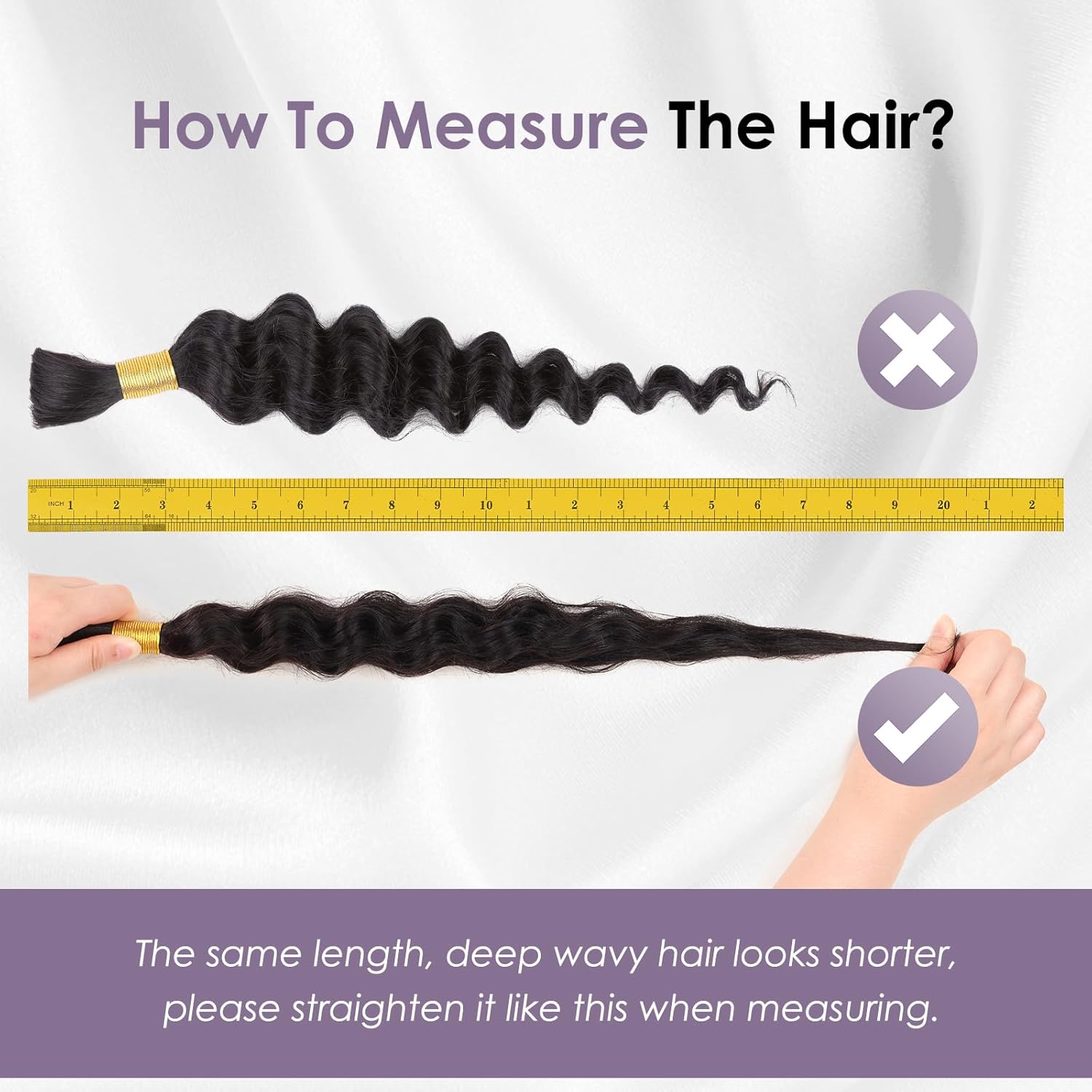 Human Braiding Hair 16inch Deep Water Wave Bulk Human Hair for Braiding 100g 2Bundle/Pack No Weft Human Hair Bundles for Boho Braids Brazilian Wet and Wavy Human Hair Extension Braiding Hair - Image 5