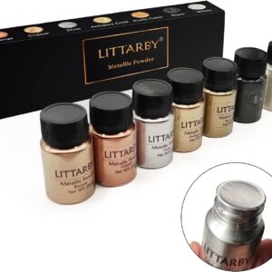 Metallic Pigment Powder for Epoxy Resin, Copper/Silver/Gold/Black/Pearl White Mica Powder, Fine Real Mica Metal Dye for Kintsugi, Painting Arts, Polymer Clay, Tray, Countertops