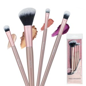 Makeup Brushes,Makeup Brush Set,4 Pieces Premium Synthetic Foundation Blending Brush,Powder,Blush,Eyeshadow,Contour Brush with Storage Bag