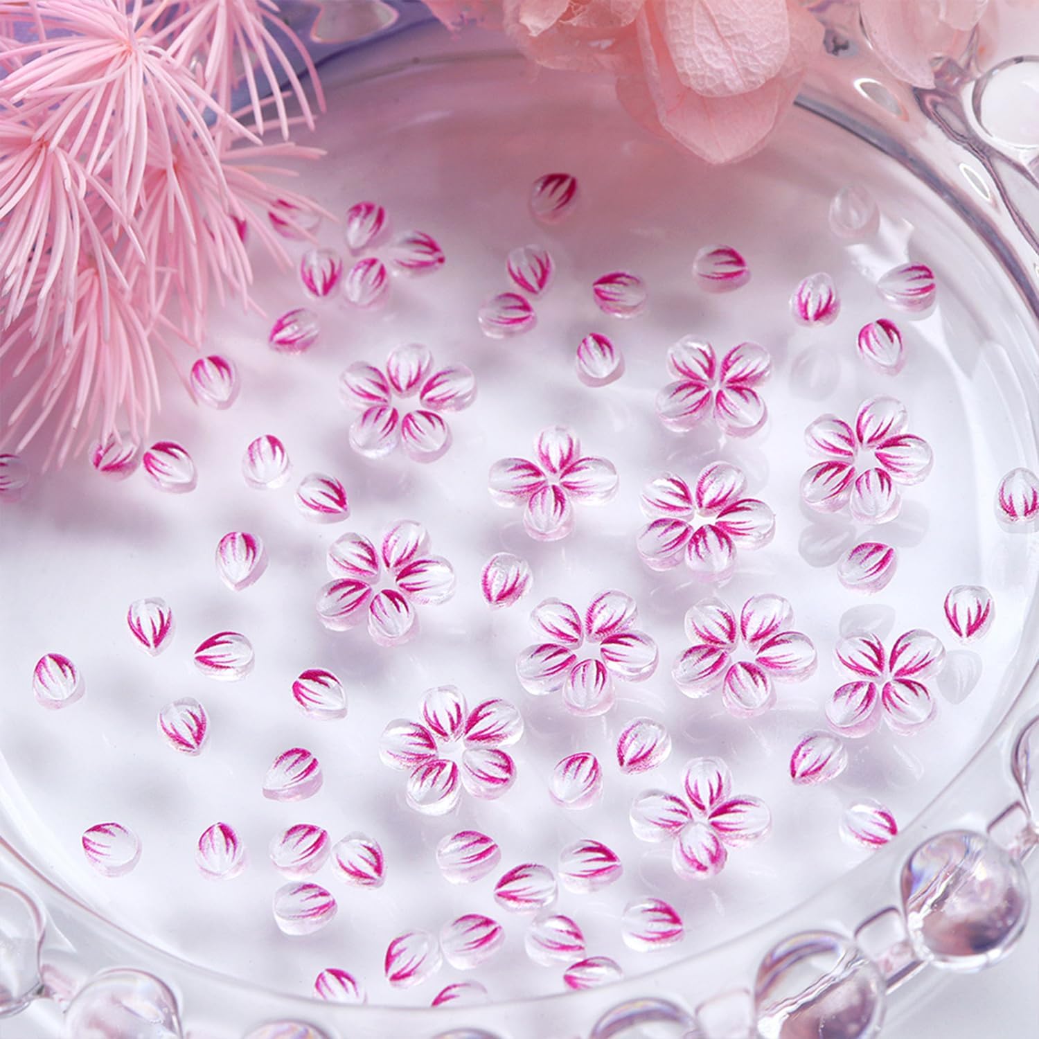 Flowers Nail Charms 3D Resin Clear Petals Charms for Acrylic Nails Floral Nail Art Charms Spring Summer Nail Supplies for Women DIY Nail Decorations Accessories (150 pcs) - Image 5