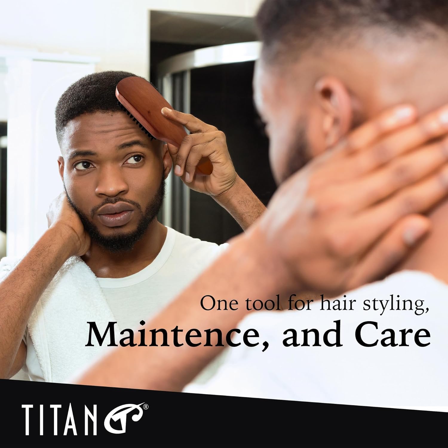 Titan Club Wave Brush for Men - 100% Natural Boar Bristles, Durable Wooden Handle, Smoothing Brush for All Hair Types, Restores Shine and Waves - Image 7