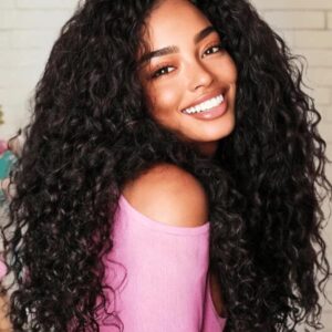UNICE Blend Secure Half Wig Human Hair Water Wave with Drawstring Wear and Go Glueless Wear with or Without Headband Wigs Human Hair for Women Beginner Friendly 150% Density 16 inch